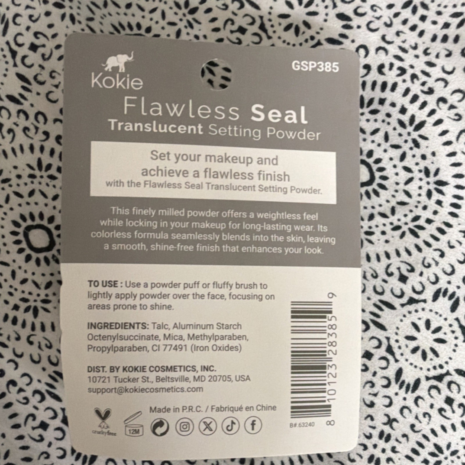 Kokie Waterproof Long Lasting Mascara + Gel Eyeliner + Translucent Powder