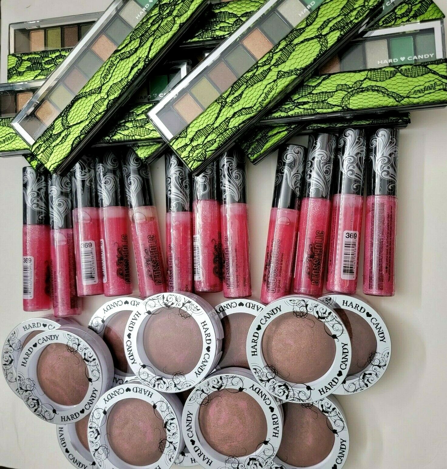 HARD CANDY Cosmetics 12-Lip Gloss 369 TIPSY, 12-Bombshell Blush, 12-Eyeshadow