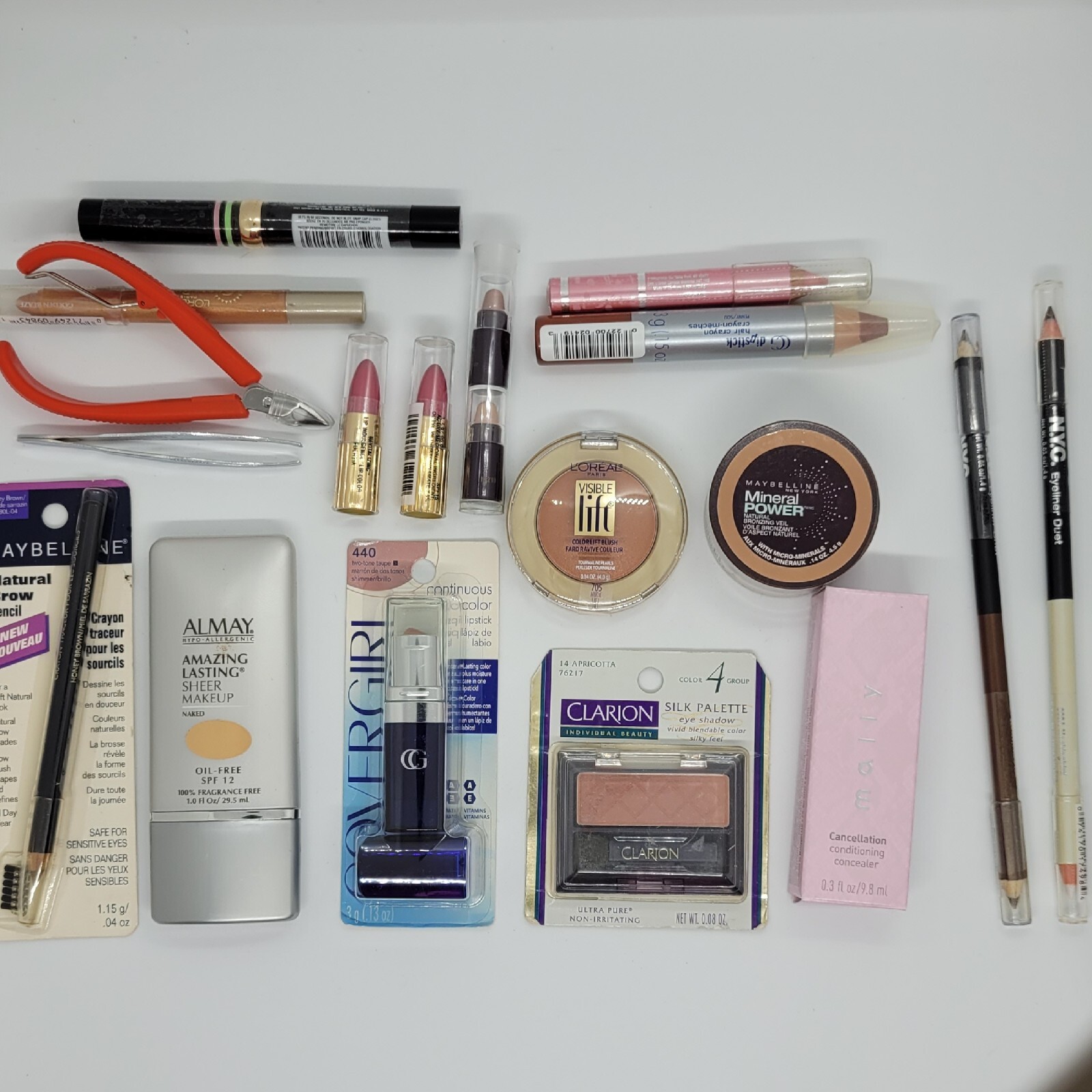 Mixed Beauty Lot 18 Items Almay Covergirl L’Oreal Mally Maybelline NYC NEW