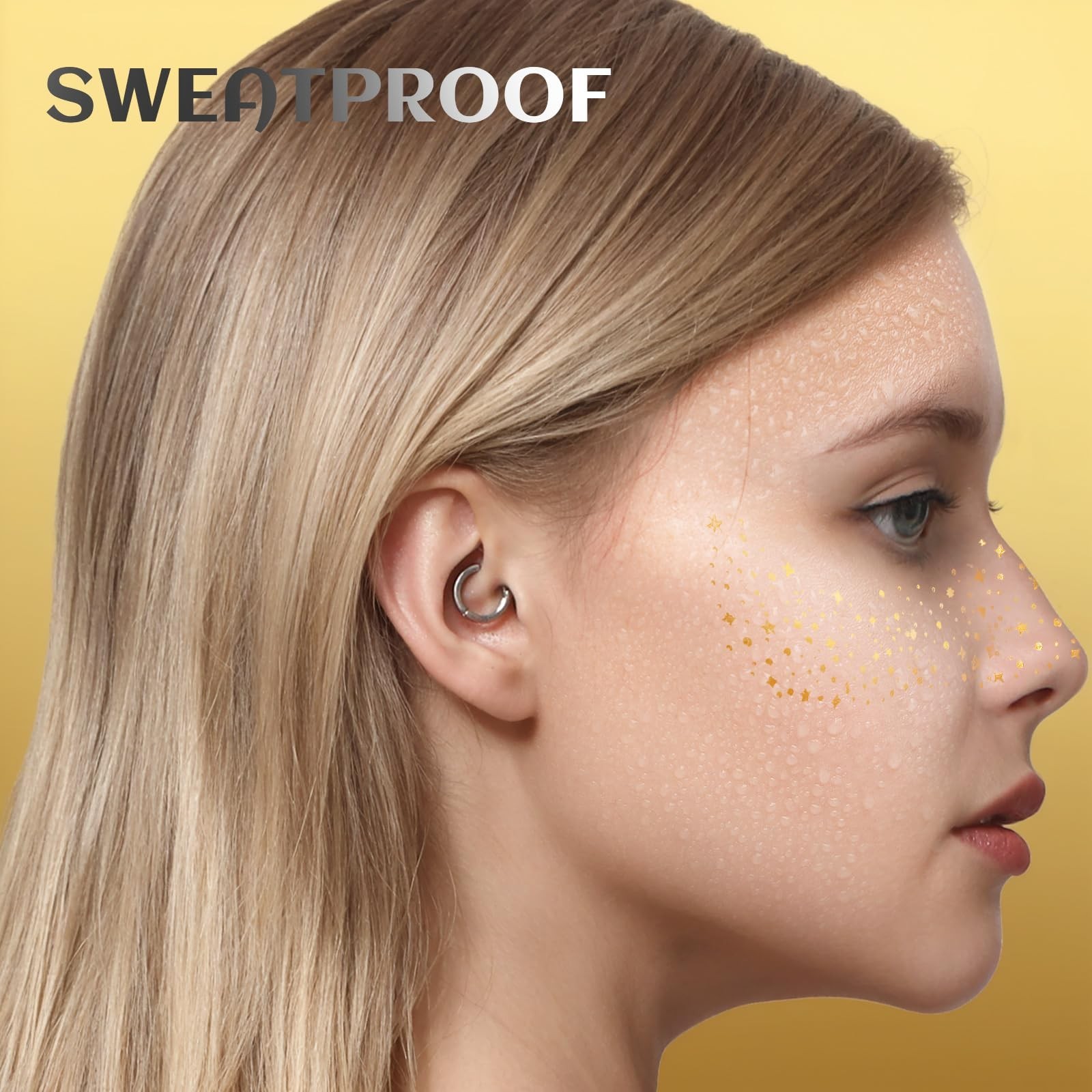 12Pcs Glitter Freckles, Glitter Freckles Gold Freckles, Face Glitter for Wome…