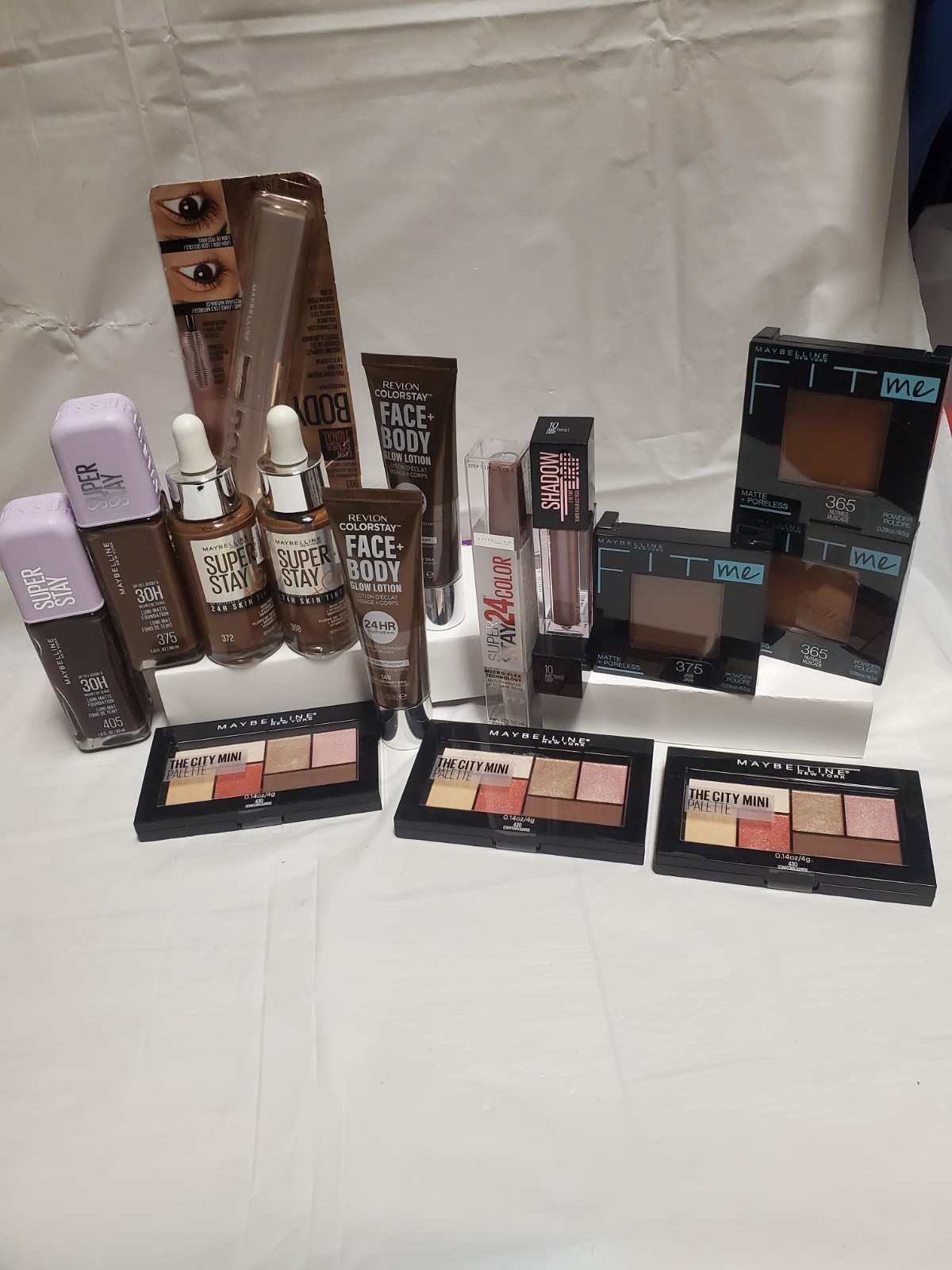Maybelline New York Mixed Makeup Lot Matte Super Stay, Fit Me, City Mini