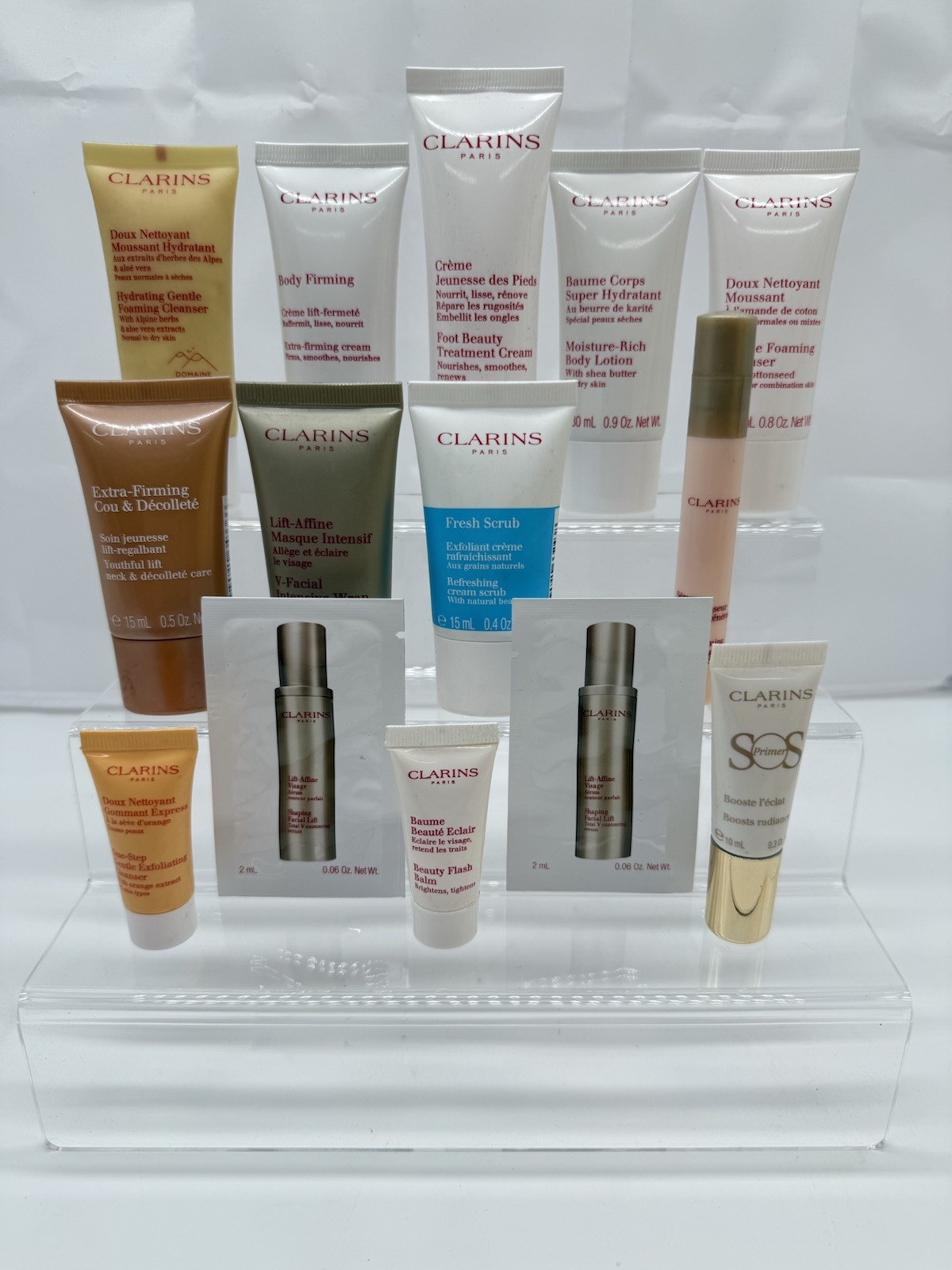 LOT OF 14 CLARINS PARIS HYDRATING MOISTURE GENTLE FOAMING BEAUTY PRODUCTS