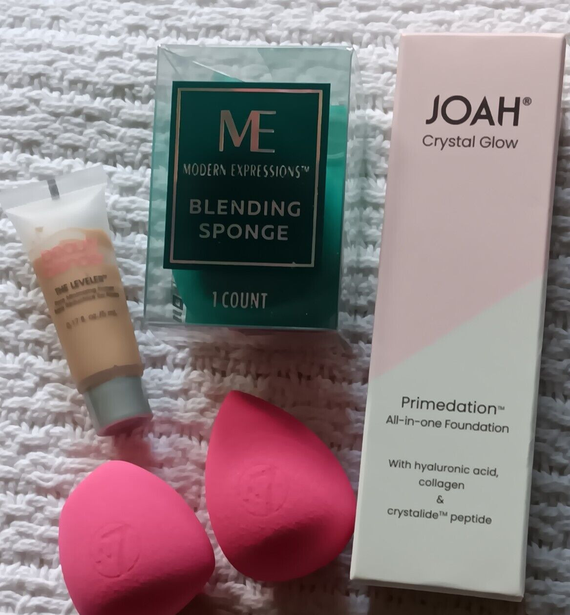 JOAH Light Medium Foundation Beauty Blender Primer W7 Pink ME Green Sponge Lot