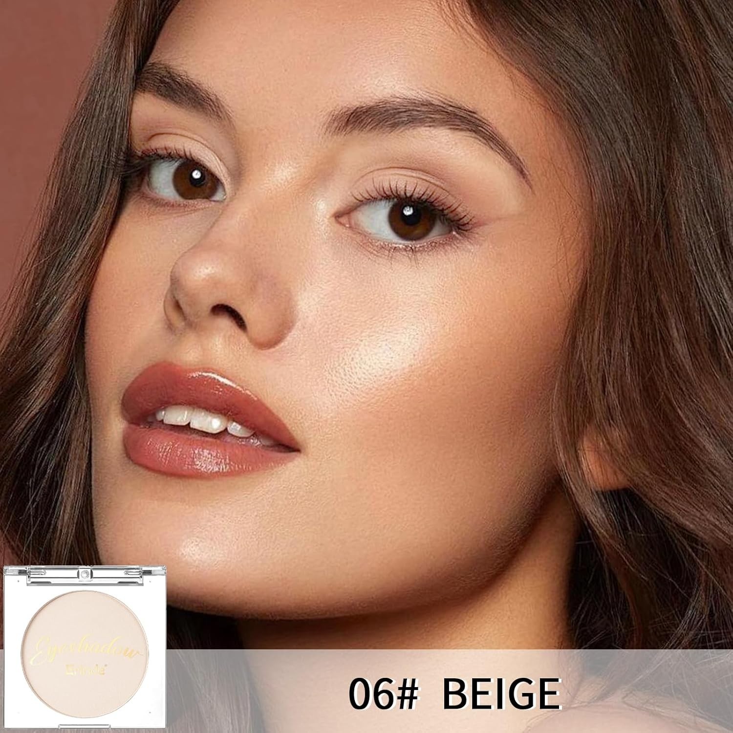 Erinde Single Beige Matte Eyeshadow Palette, Velvet Eye Shadow Compact Powder Pr