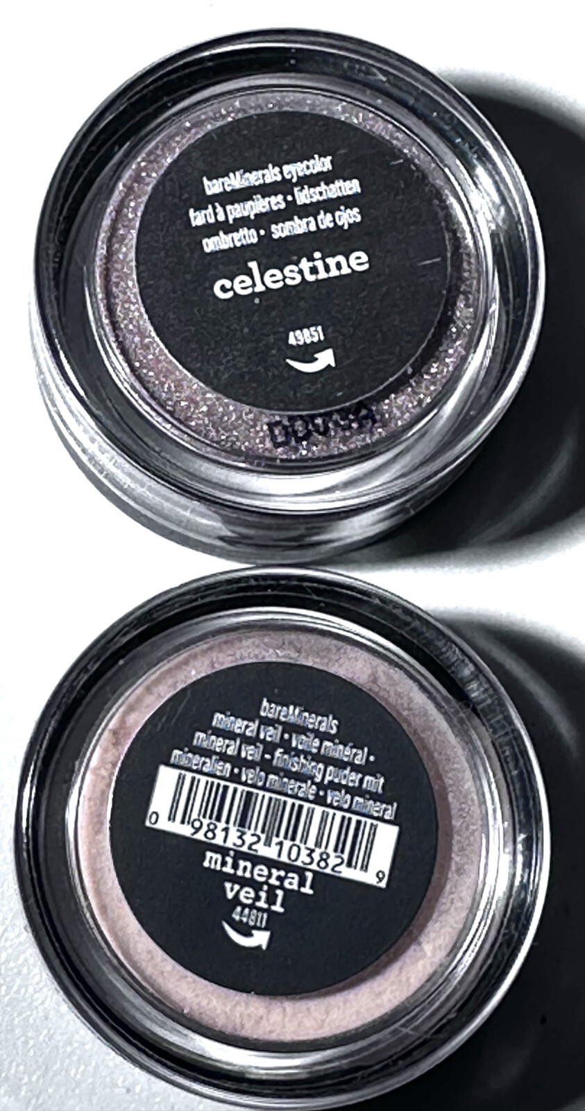 6 Mini Size bareMinerals .01 oz / .28 g Eye, Radiance, Blush, Mineral Veil