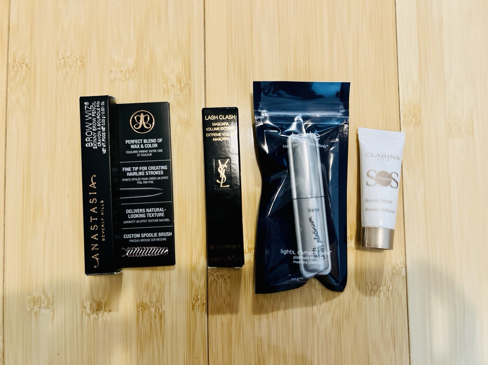 Makeup Kits- Mini size Anastasia Eyebrows, YSL & Tarte Mascara, Clarins Primer