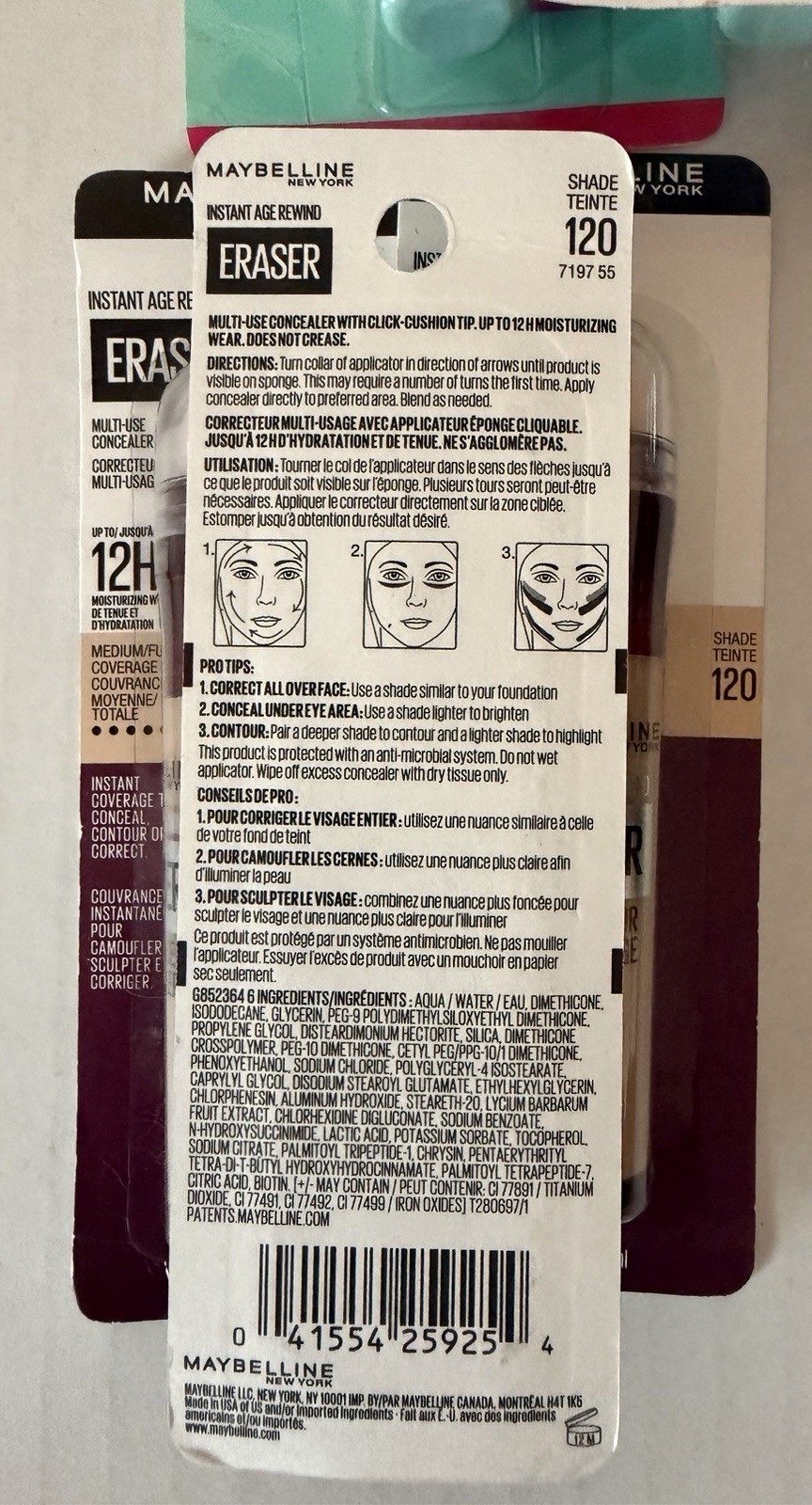Maybelline Makeup Bundle Baby Skin Primer + Age Rewind Concealer 120 Lot 5 NEW