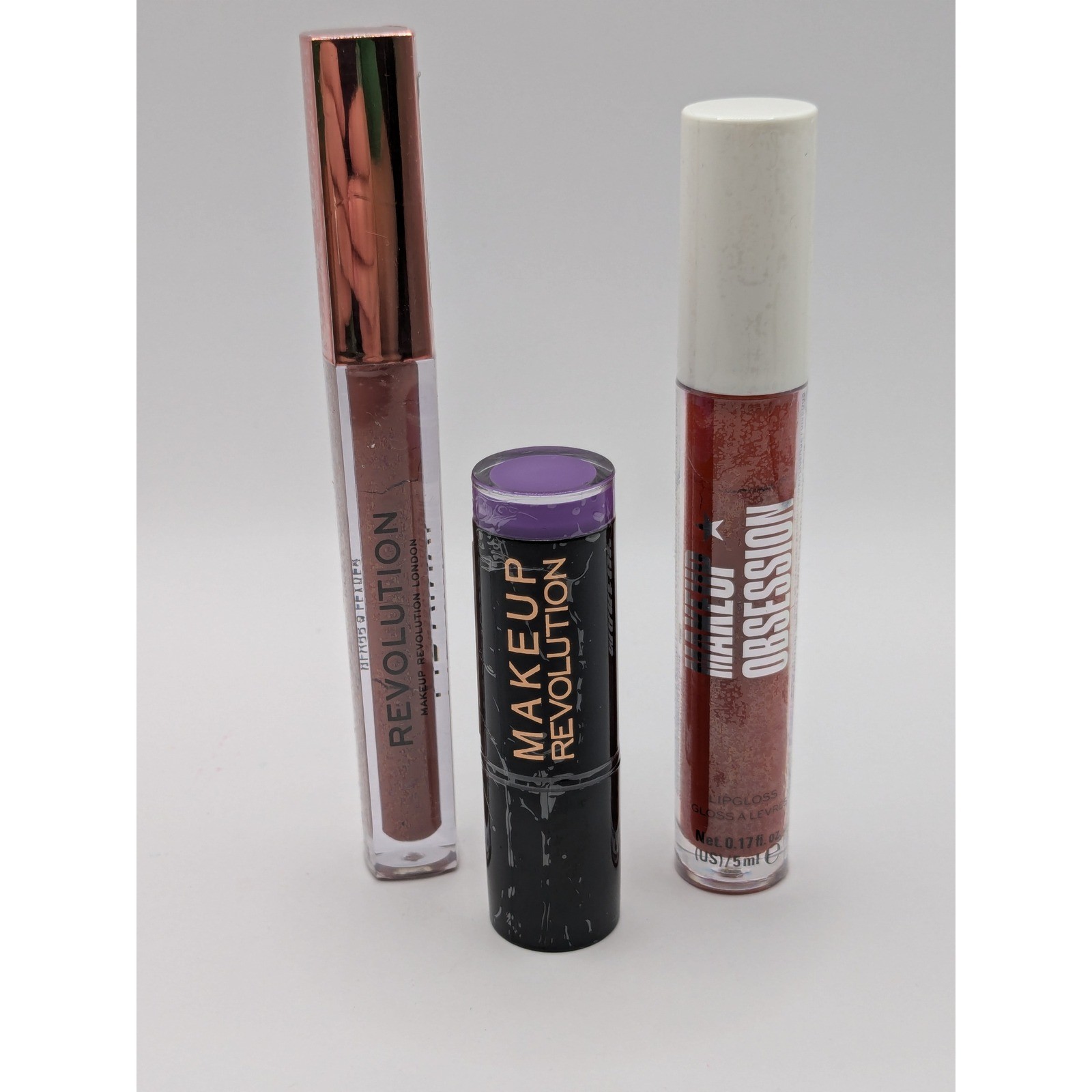 Makeup Revolution Lipstick Depraved & Makeup Obsession Gloss Disorderly Set 3pc