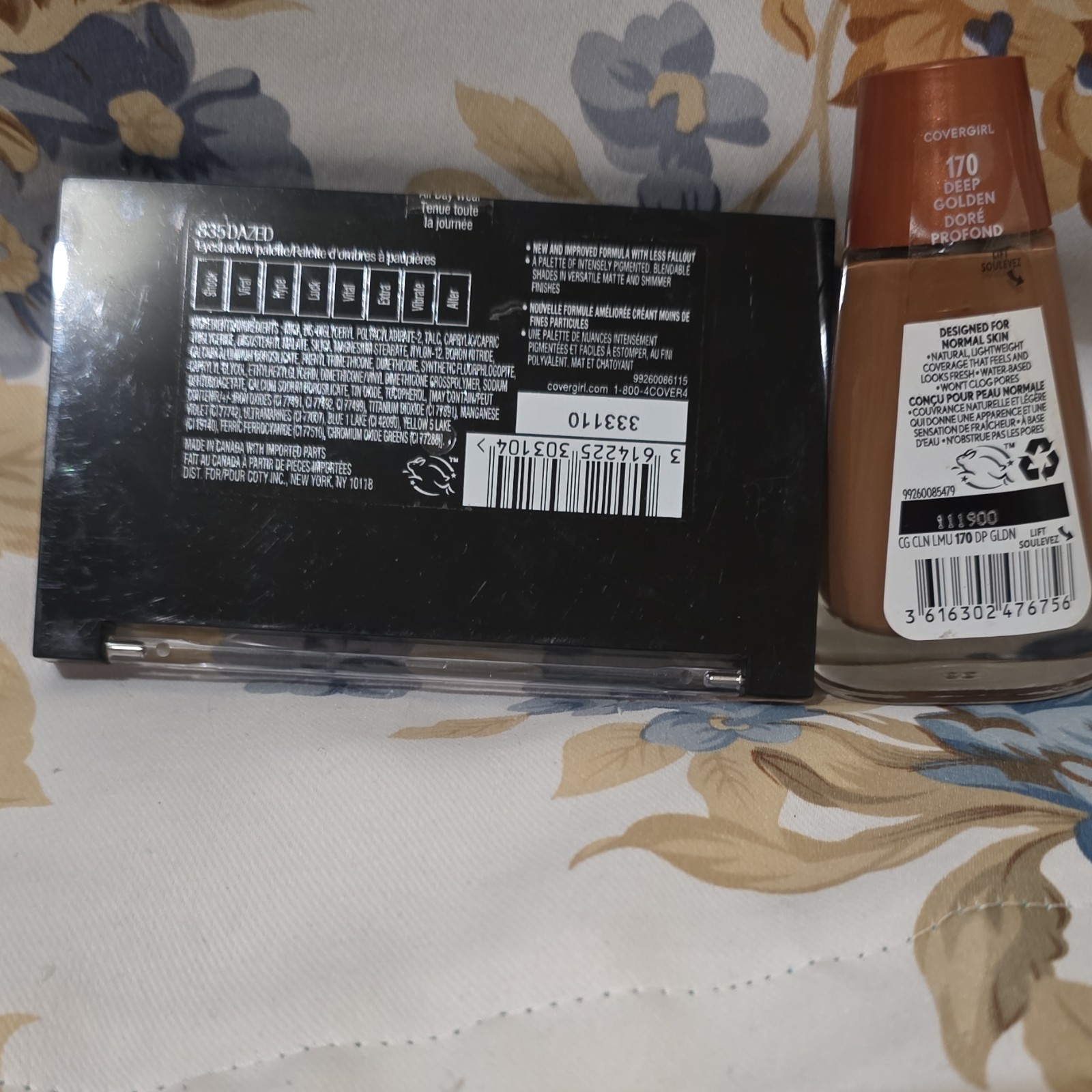 COVERGIRL TruNaked Dazed 835 Eyeshadow, Clean Foundation 170 Deep Golden Lot