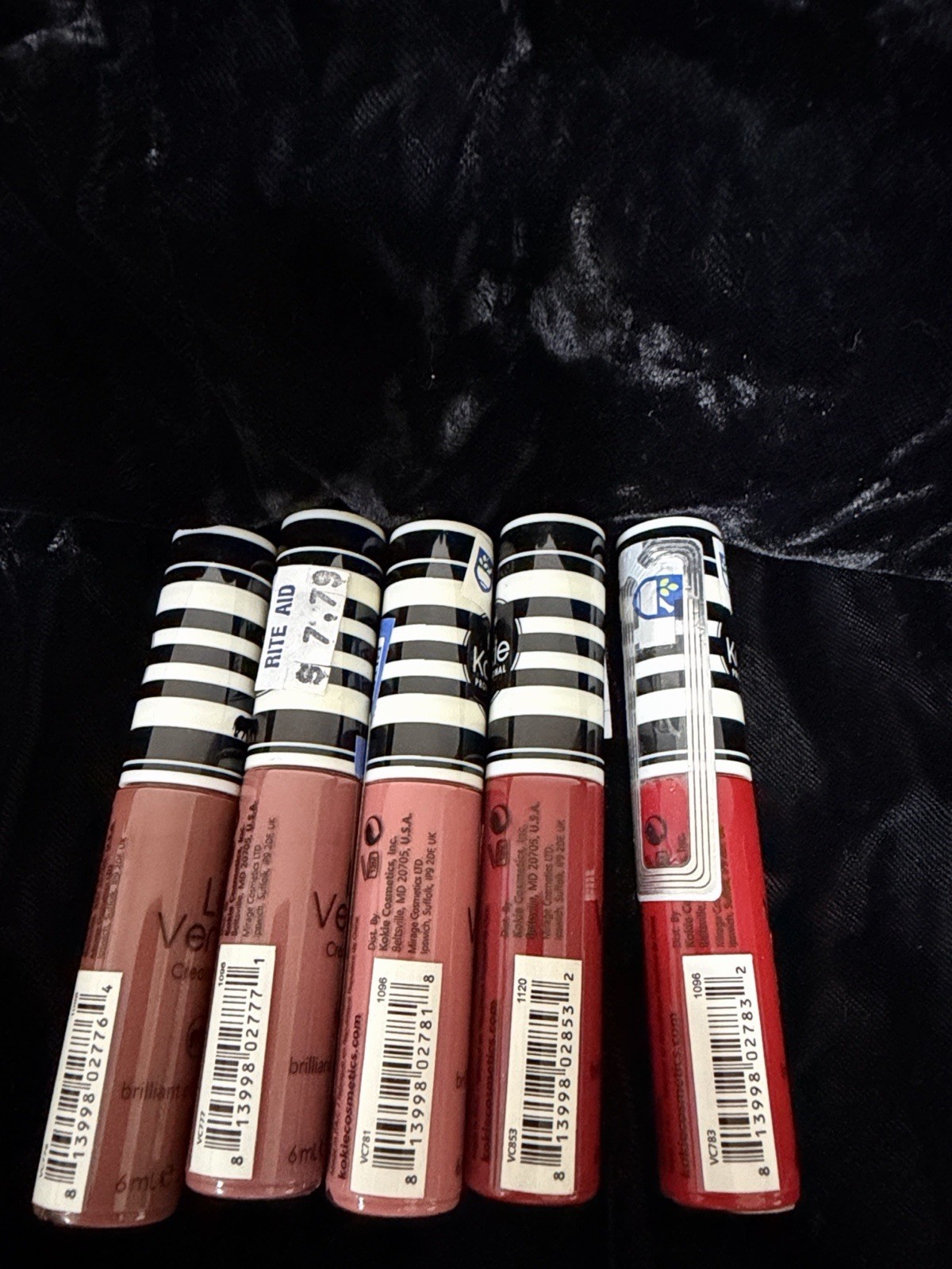 Kokie Professional Lip Veneer Cream Gloss Mixed Lot of 5, 6 mL Each