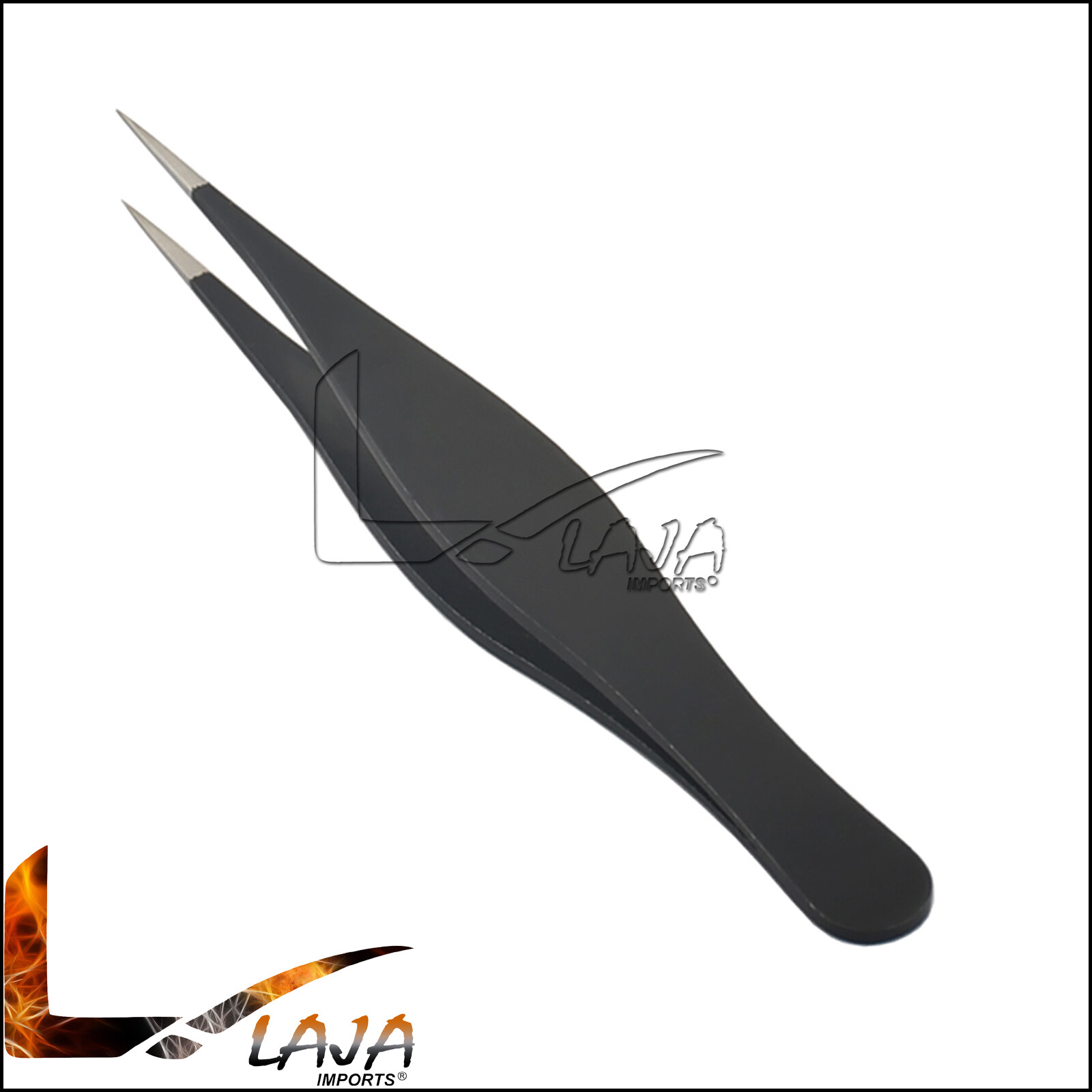 BLACK Tweezers for Ingrown Hair – Precision Sharp Needle Nose Pointed Tweezer