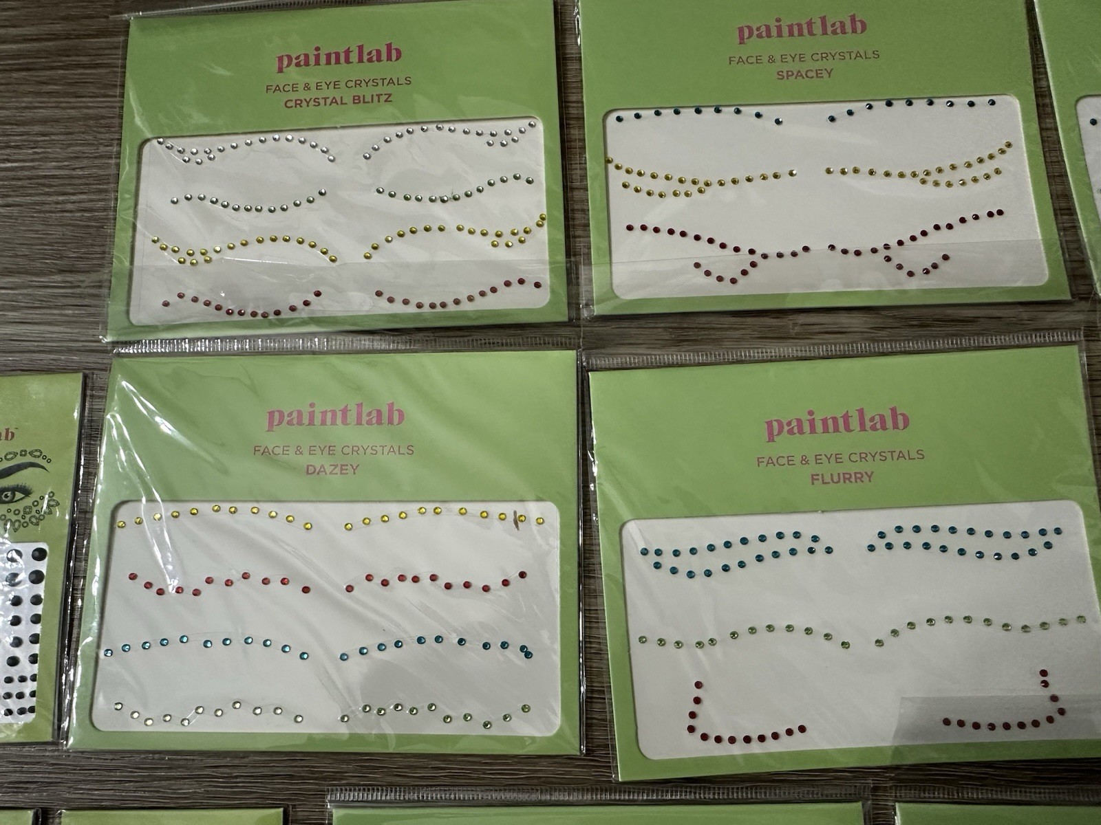 PaintLab Face & Eye Gems Self-Adhesive Makeup Crystal Rhinestones Lot Of 14 New