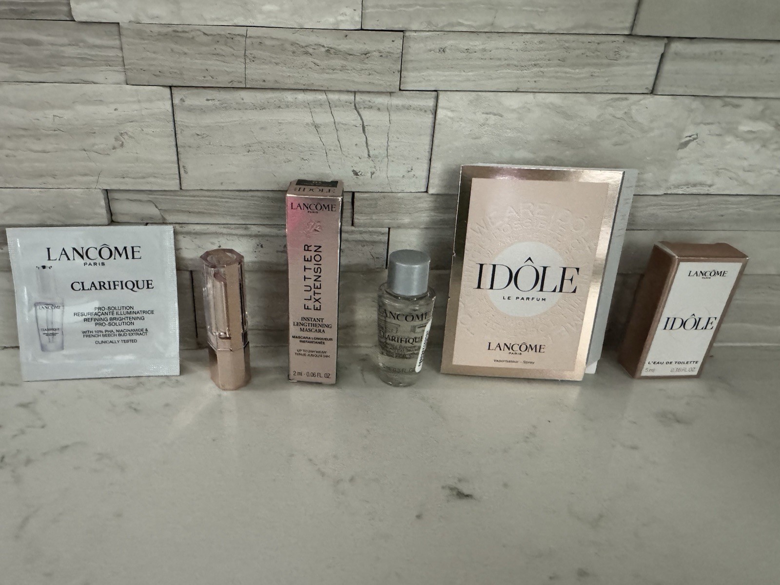 6 Lancome Clarifique Mascara Flutter Extension Lip Balm Idole Makeup Perfume Set