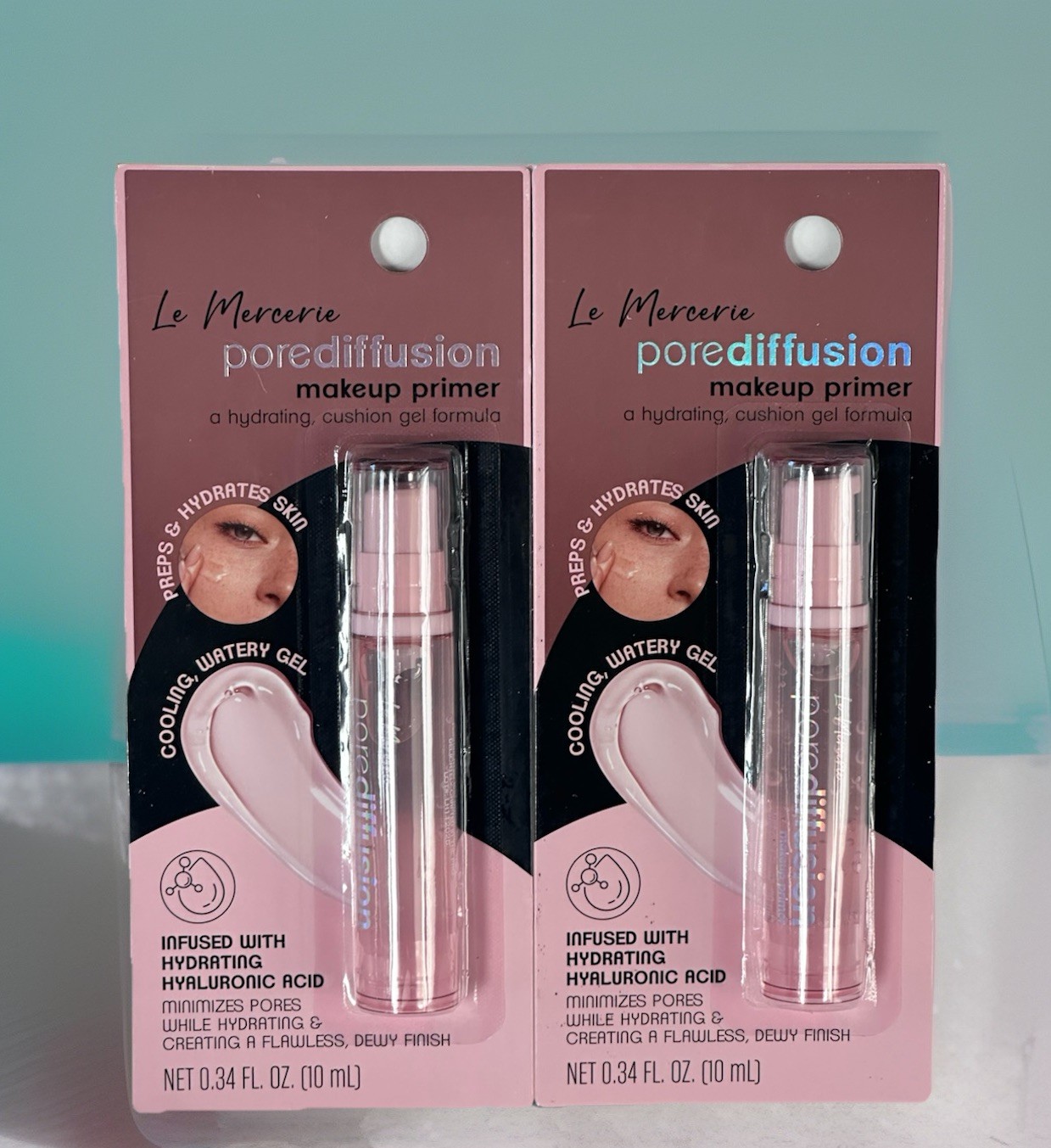 2x Lot Le Mercerie PoreDiffusion Makeup Primer Hyaluronic Acid 0.34oz