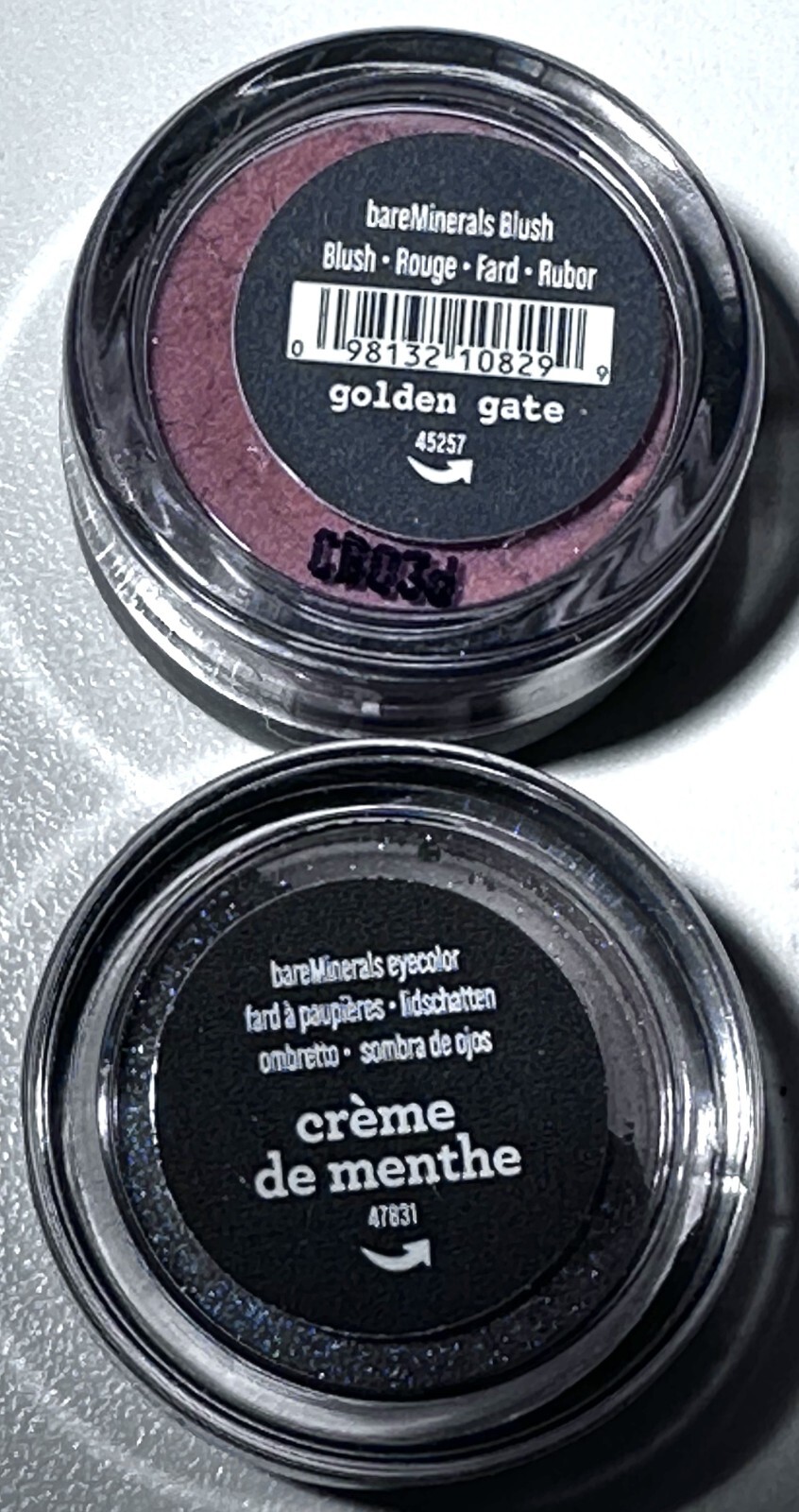 6 Mini Size bareMinerals .01 oz / .28 g Eye, Radiance, Blush, Mineral Veil