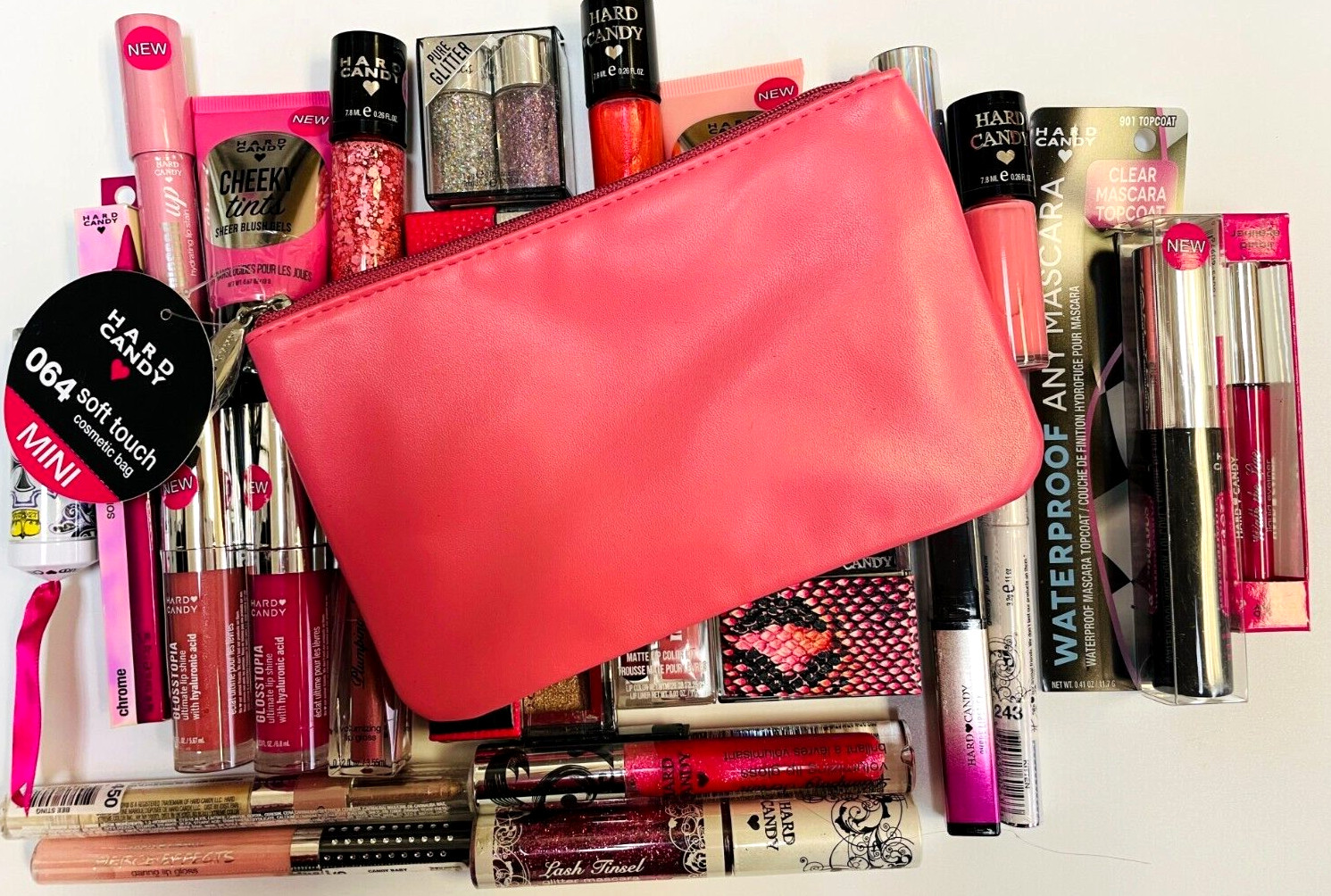 Lot of 25 ~ Hard Candy Makeup Lot Face/Eyes/Nails/Lips! ALL PINK! Free BAG!