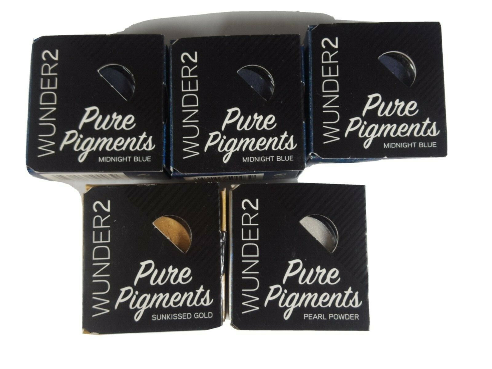 5 Wunder2 Pure Pigments Eyeshadow Blue Pearl Gold Lot of 5 New