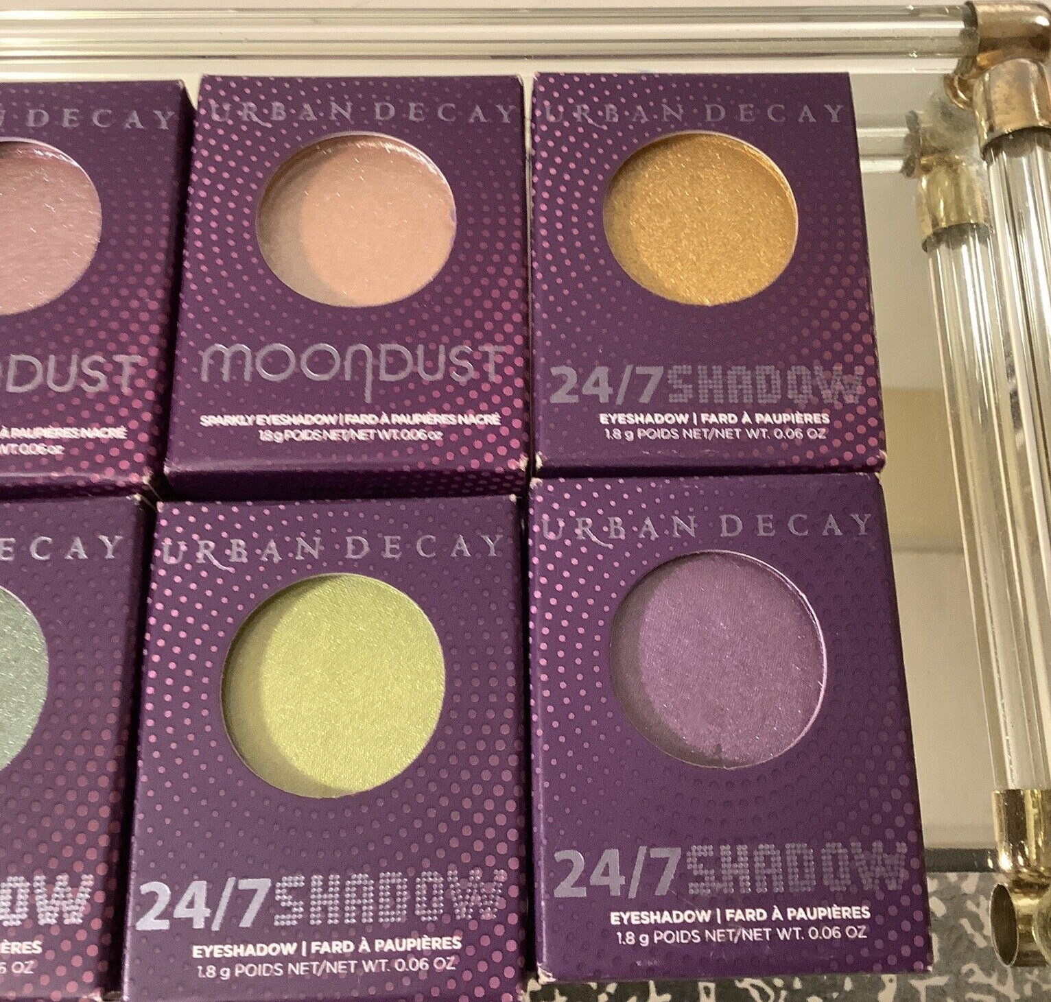 Urban Decay Eyeshadow Lot of 14 Shades- NIP -NRFB & 6Pc Beauty Set w/Mirror Tray