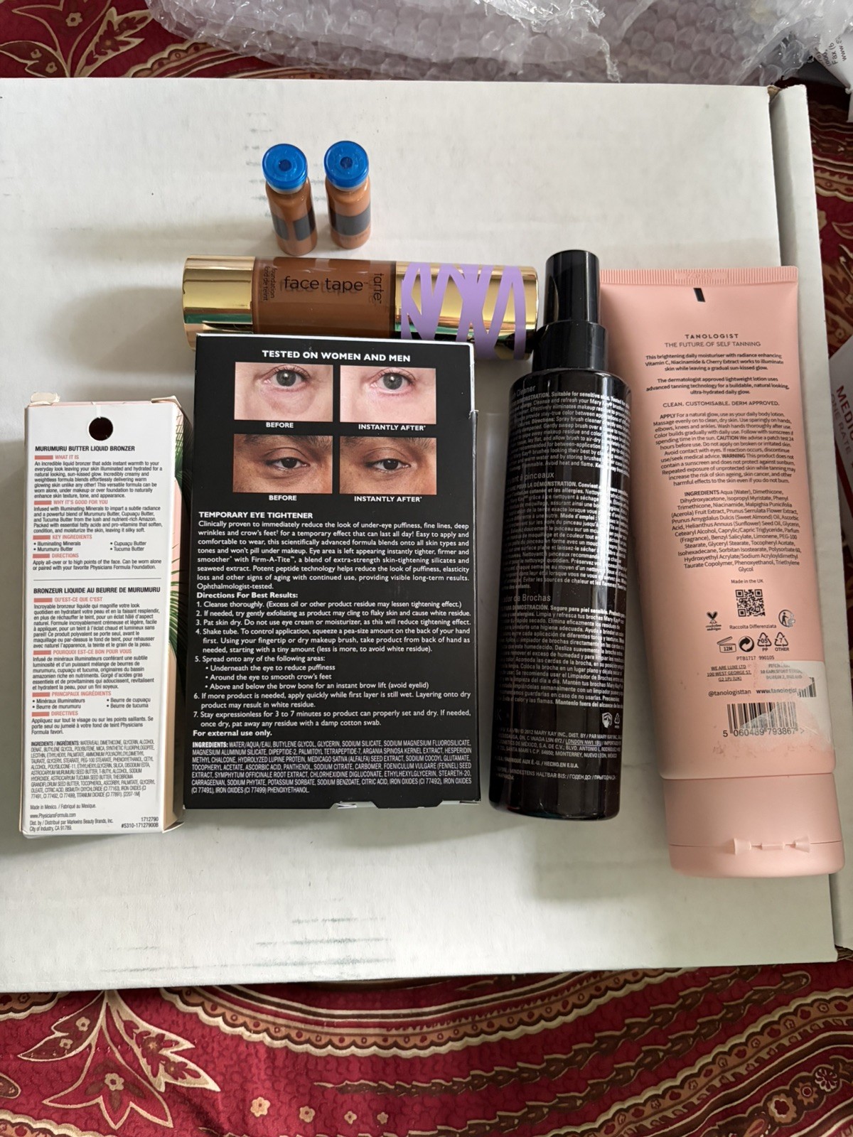 Beauty/Skincare 7 Pc lotFace Tape, Eye firm,Bronzer,Selftan, MaryKay brushcleane