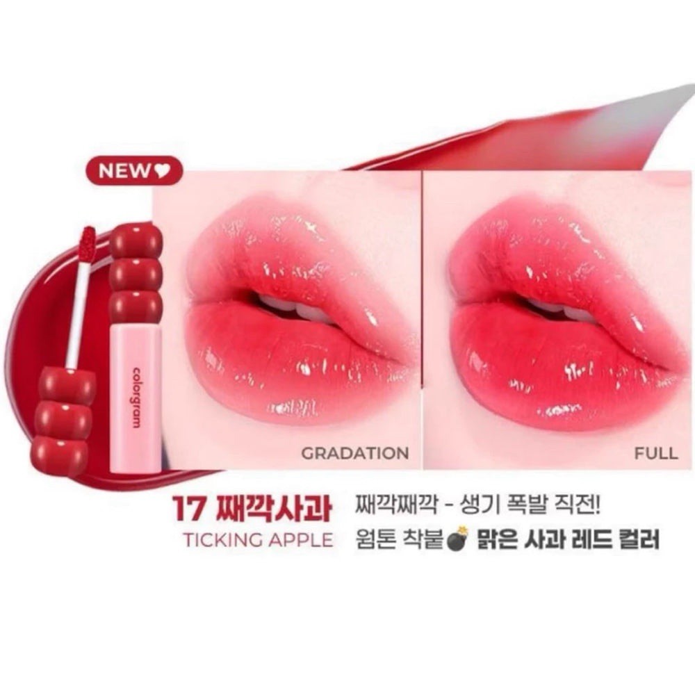 Colorgram RED BOMB 17 Ticking Apple + Belle Beauty TRUE RED Kisser Fixer Lip Duo