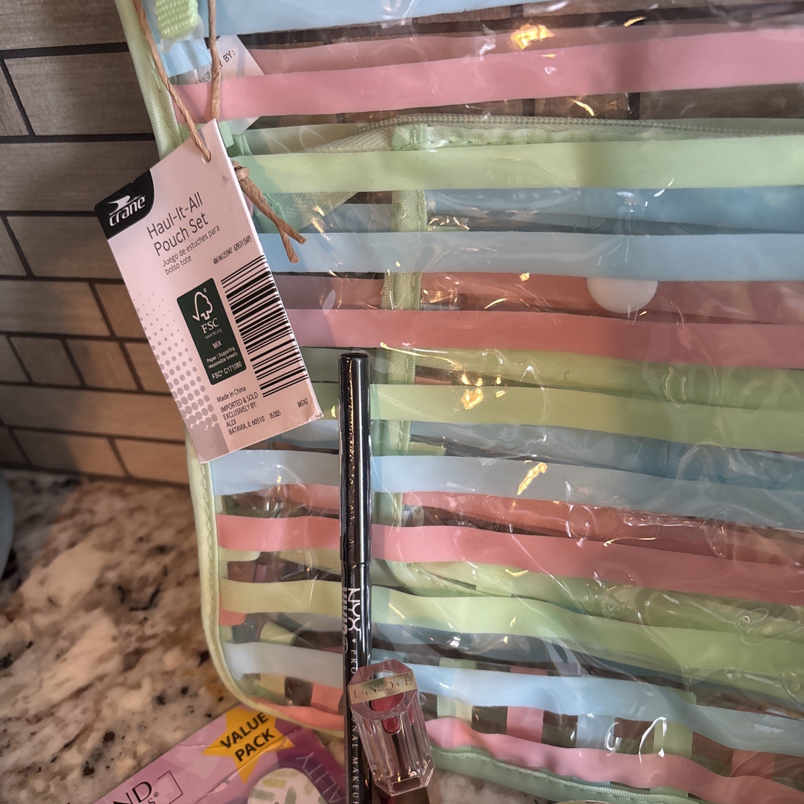 Mixed Lot Haul-It-All Pouch Set with Lancôme Anastasia NYX Full Size & Samples