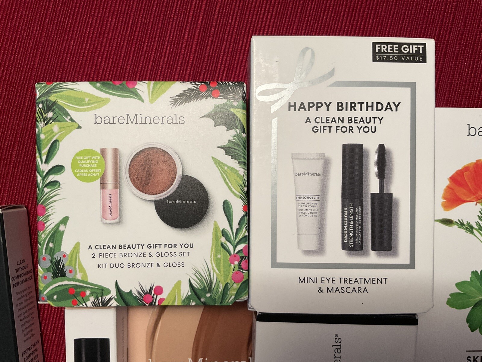 NEW BARE MINERALS LOT 7 LUX SERUM BRONZER & FULL SZ MINERALIST LIP GLOSS CLARITY