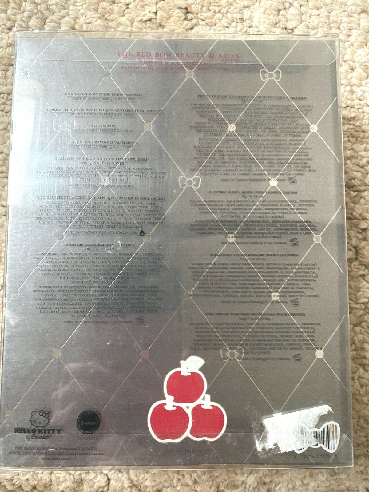 NIB Hello Kitty The Red Bow Beauty Diaries 40th Anniversary 15 Piece Makeup Kit