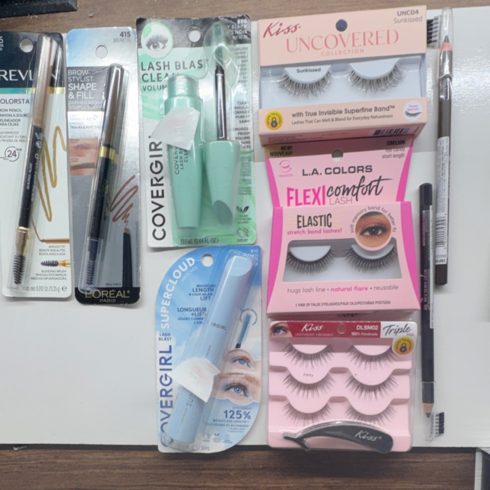 Revlon, L’Oréal, COVERGIRL, Kiss, L.A. Colors Full Size Eye Makeup Lot – Brow, …