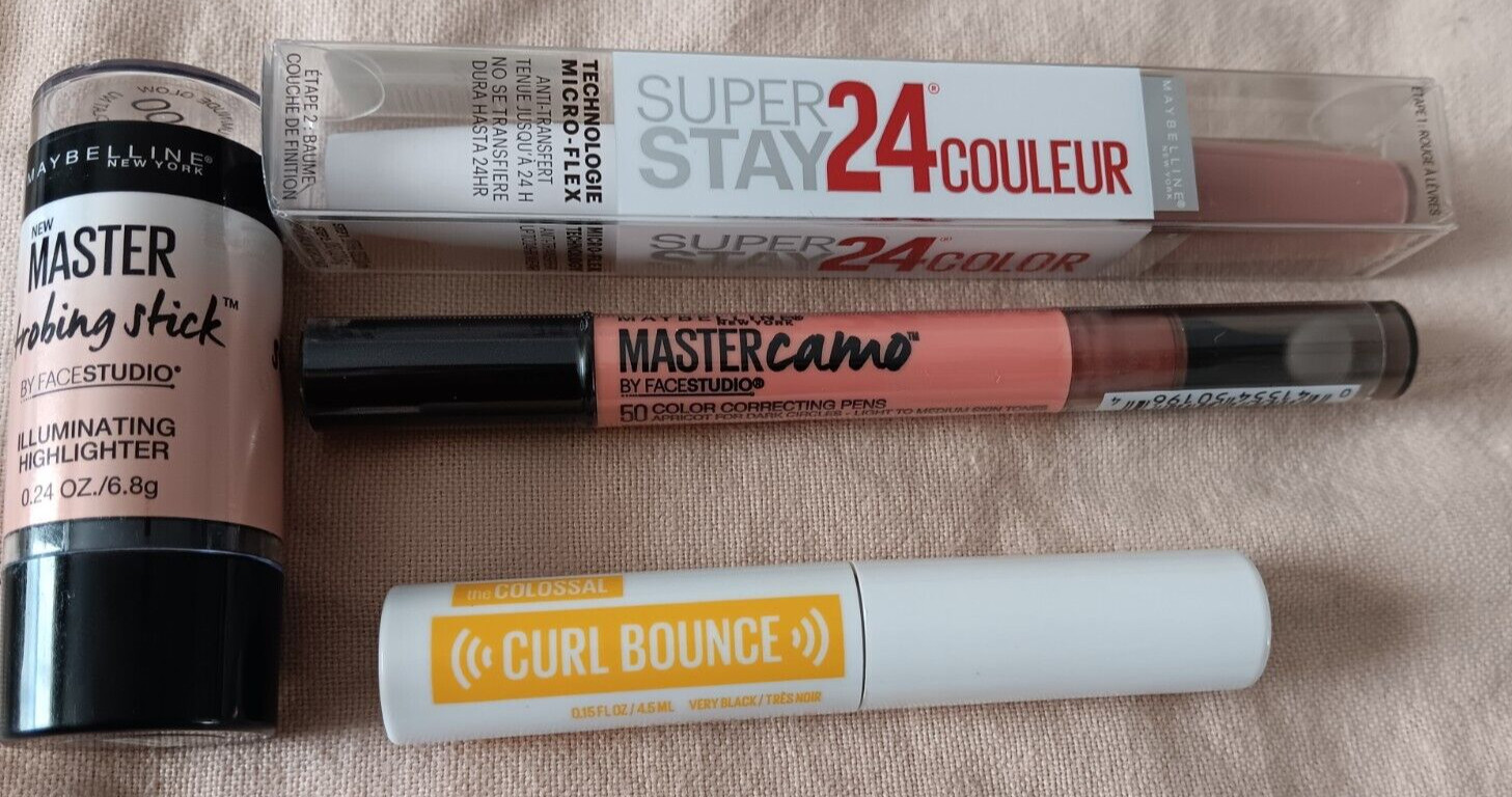 Maybelline Highlighter Mascara Color Correcting Pens Taupe 24 HR Lip Color Lot