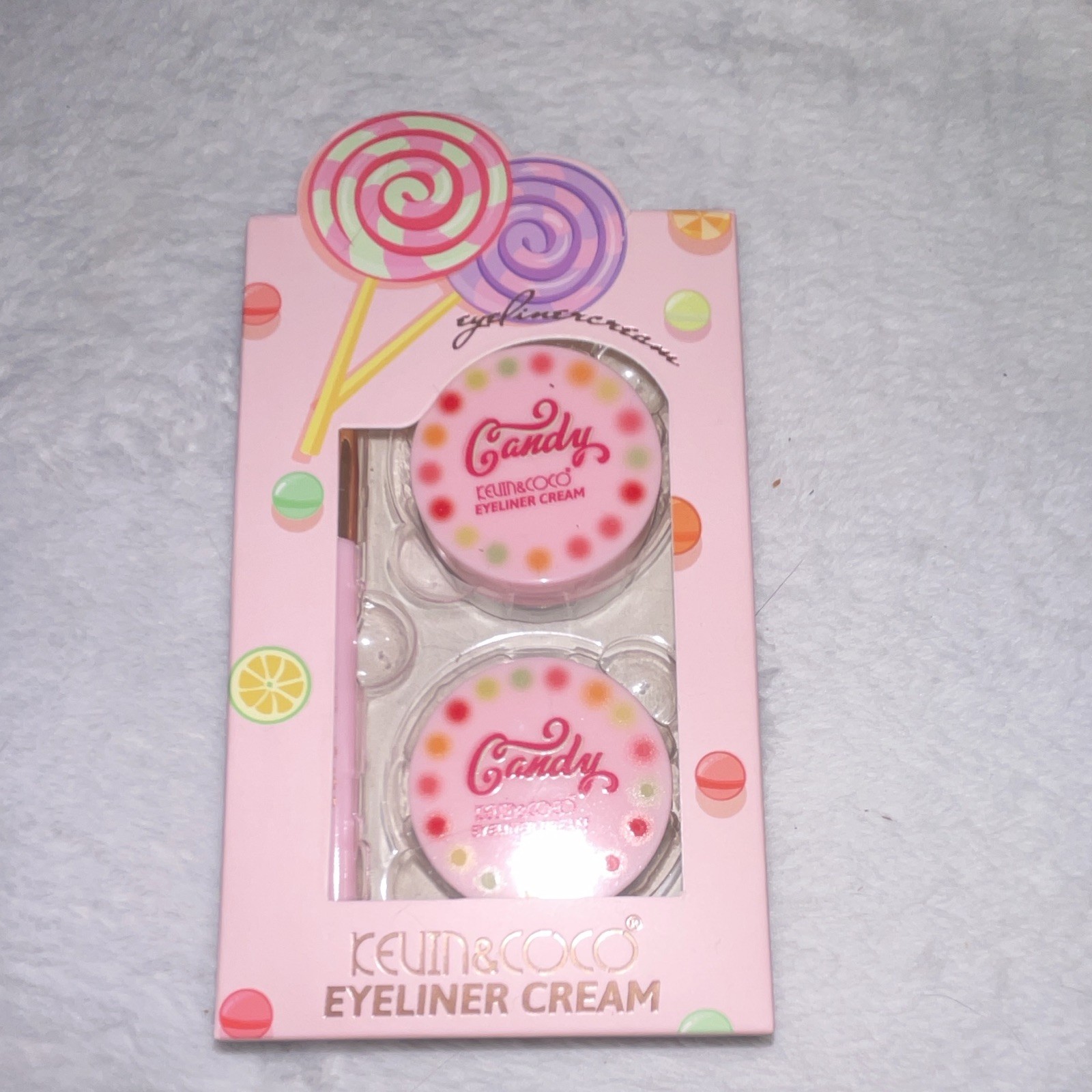 The Crème Shop Beauty Lot: Rose Water Mask, Eyeliner, Kuromi Socks, lip gloss