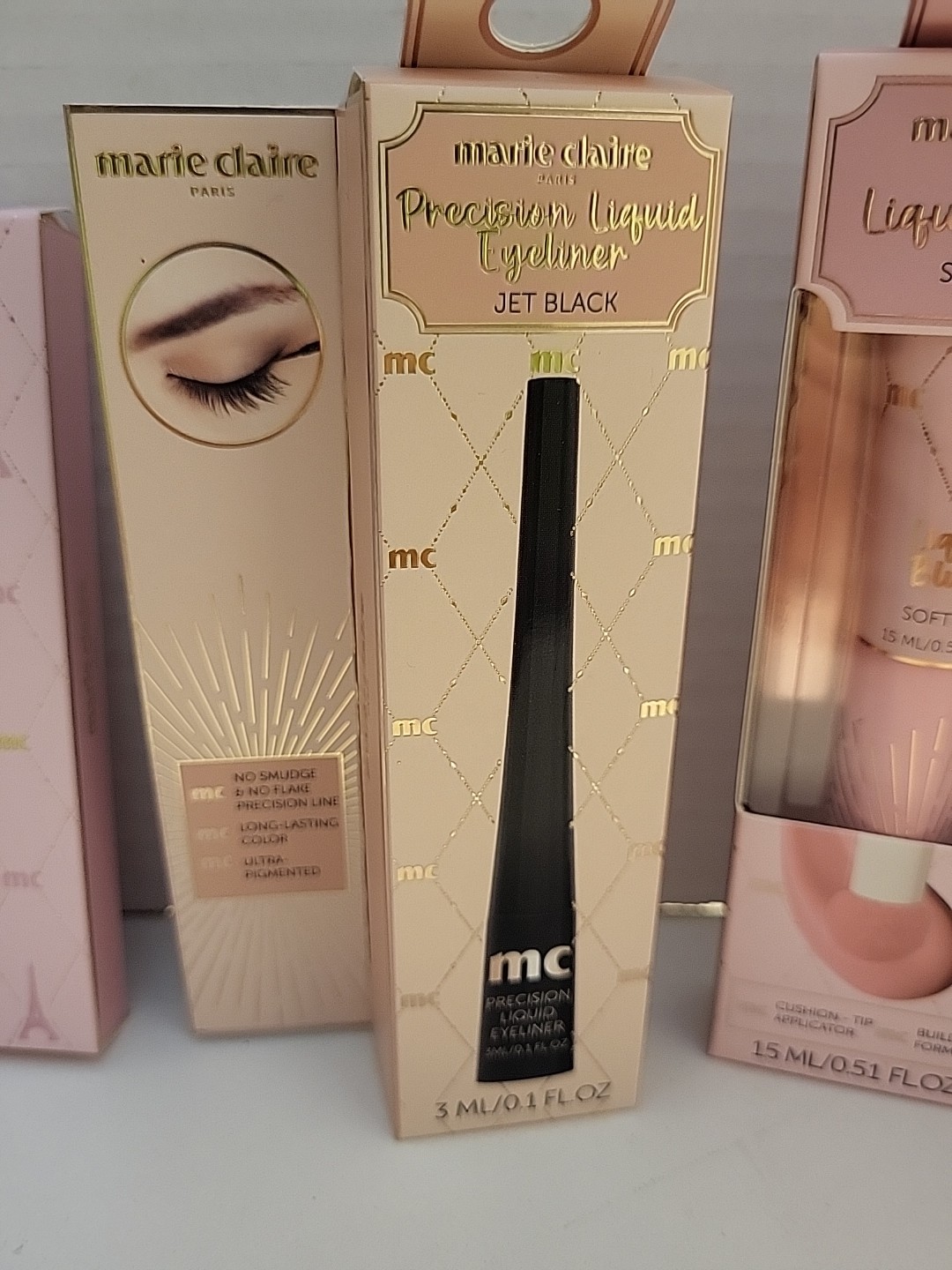 Marie Claire Makeup Lot Of 4. Total Face Pallet, Setting Powder, Eyeliner, Blush