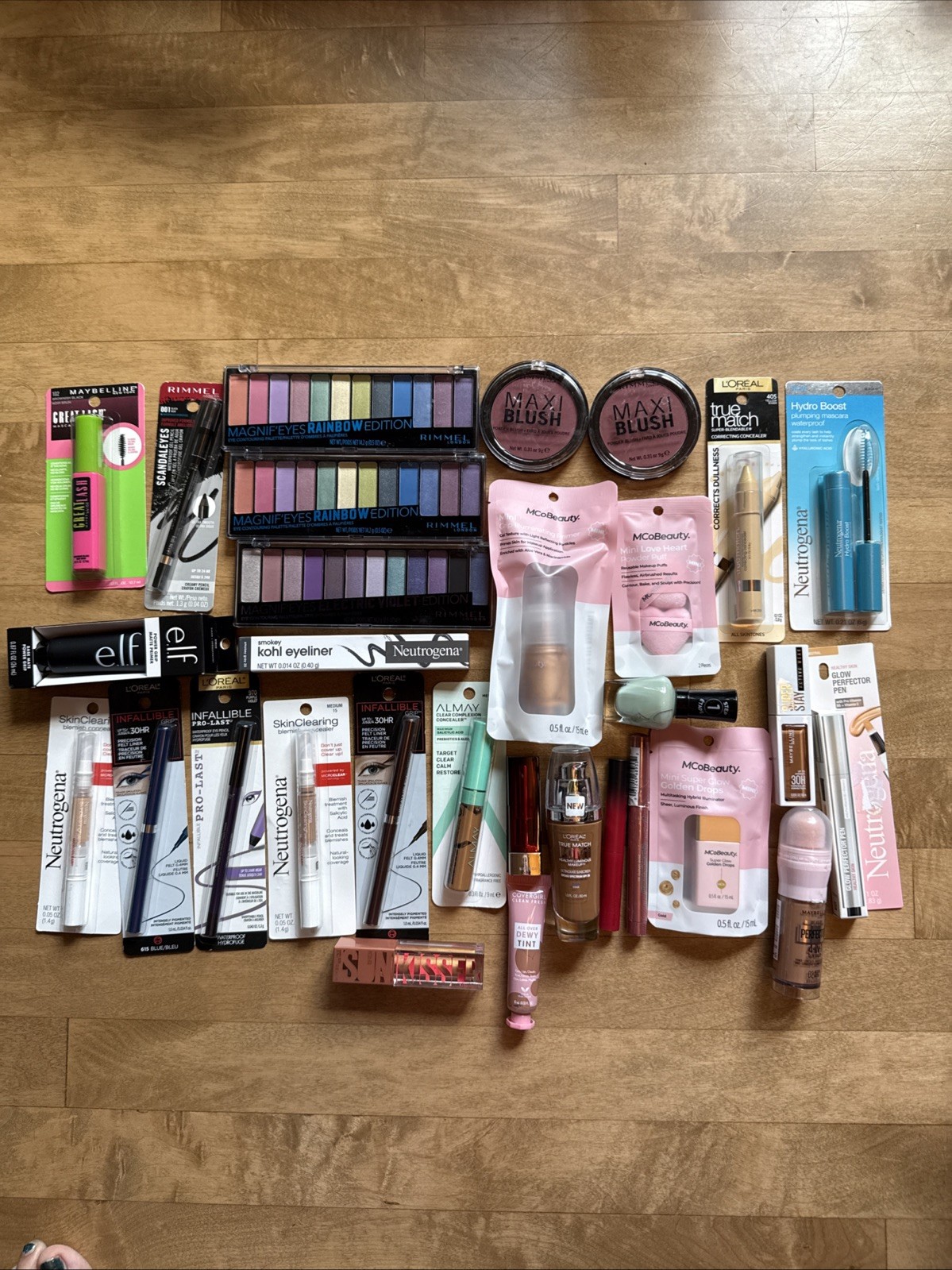 30 Piece Lot Of New Makeup e.l.f. Loreal, Rimmel, Maybelline, Neutrogena MCO