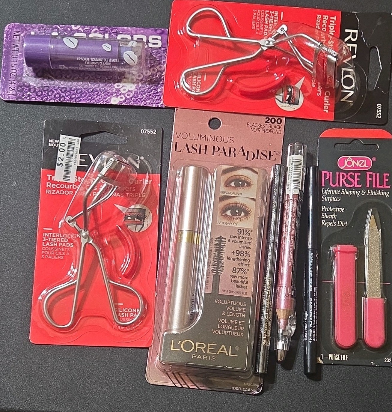 Revlon L’Oréal L.A. Colors Makeup Lot Full Size Mascara Eyeliner Lip Duo