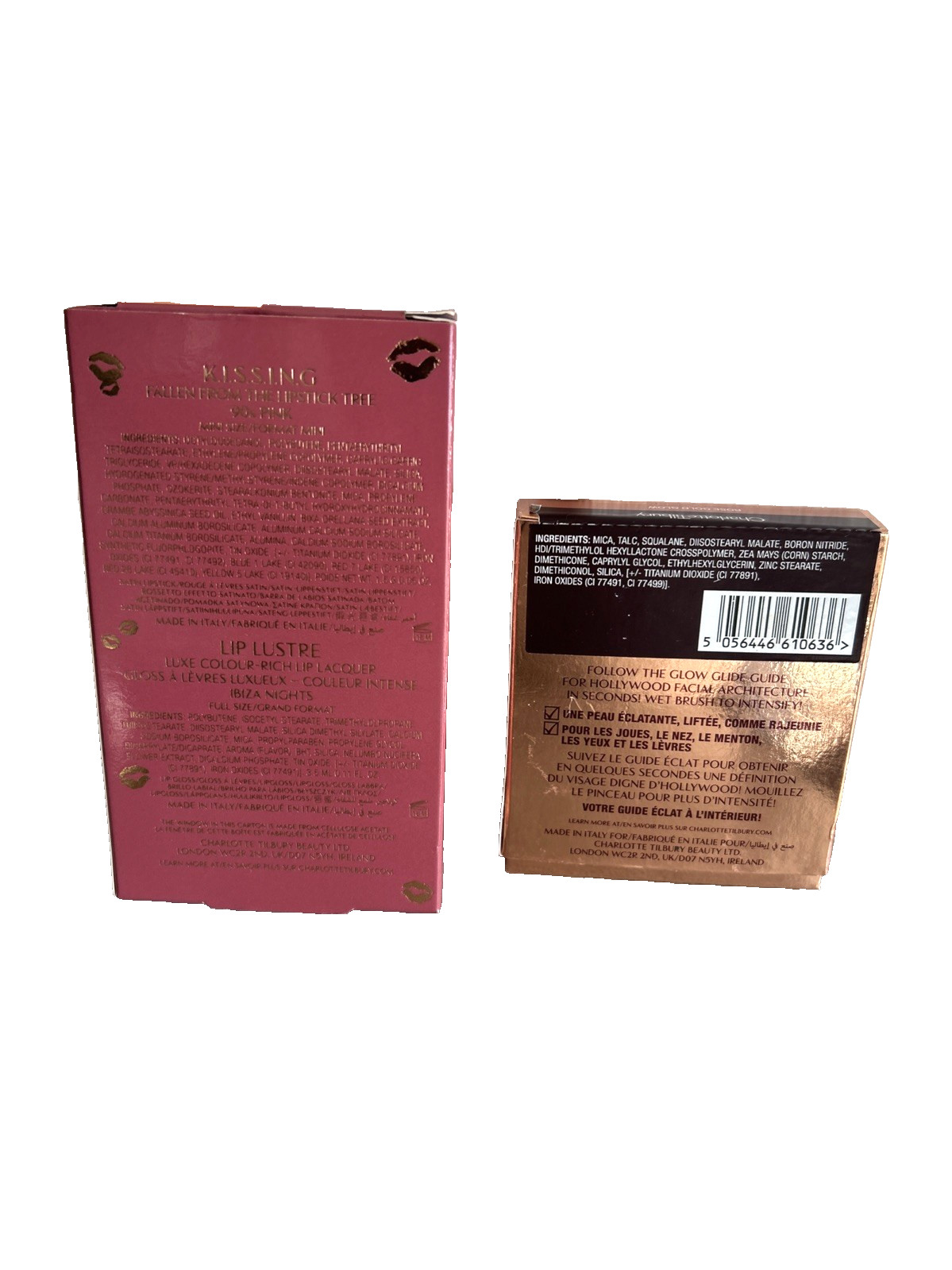 Charlotte Tilbury LOT of 2 Rose Gold Glow Highlighter, 90s Pink Lipstick & Gloss