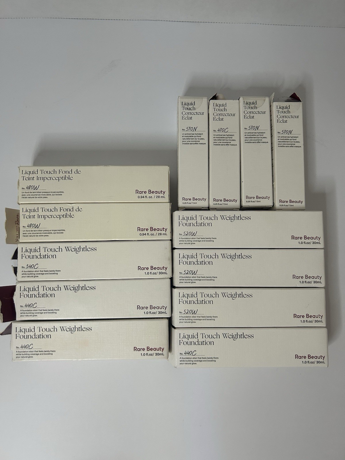 High-End Makeup Rare Beauty Makeup Bundle Of 13 Foundations/ Concealers