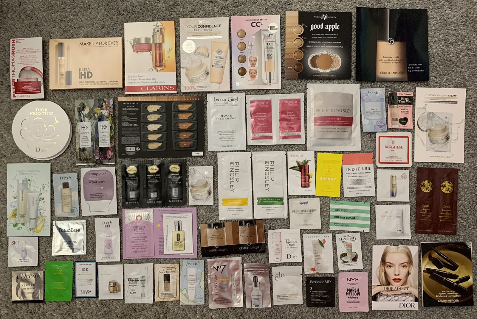 NEW! 25pc High End Skincare Beauty Cosmetics Makeup Hair Sample Packets Lot