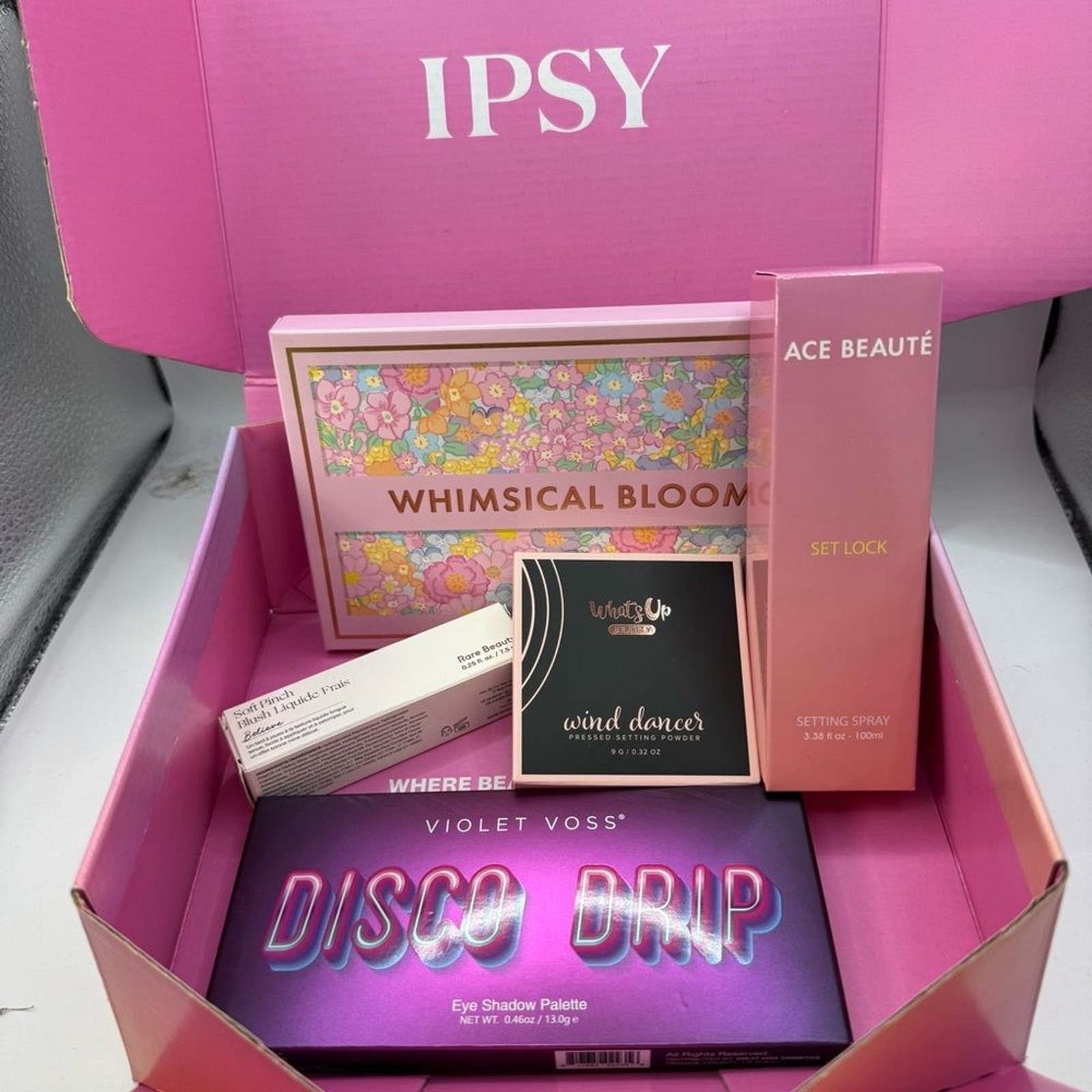 Boxy Charm box 5 NEW full size products eye shadow setting spray liquid blush