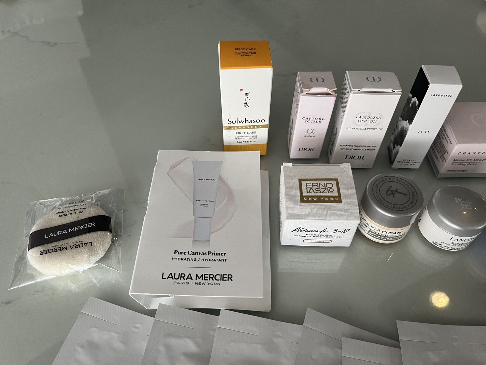 Lot of 57 Travel & Sample Size Beauty Products Skin/Makeup Designer Brands NEW