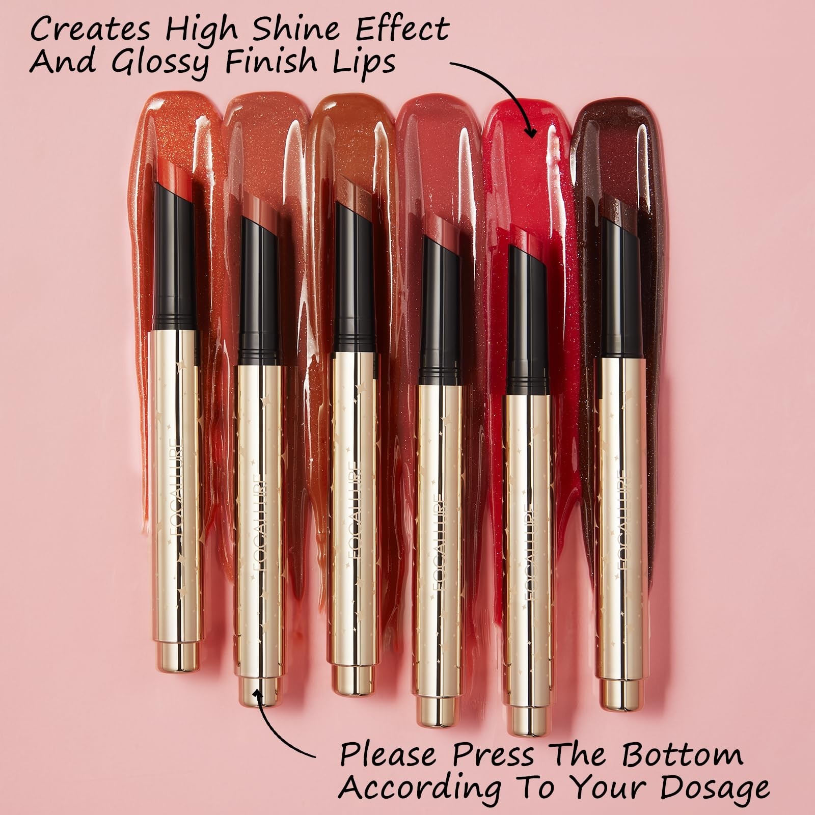 FOCALLURE Sparkling Gem Lip Plump, Hydrating & Volumizing Lip Plumper Gloss B…