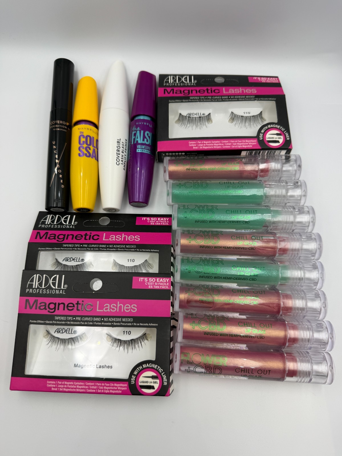 15PCS Mixed Beauty Lot Makeup Assorted Lip Products False Lashes Ardell Flower