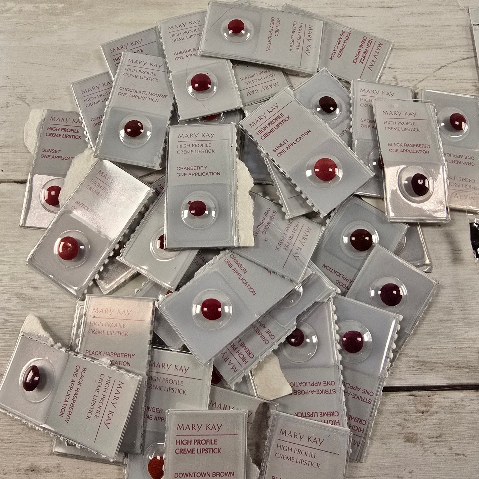 Mary Kay Sample Lot High Profile Lipstick Moisturizer SPF 15 Eye Enhancer Soap