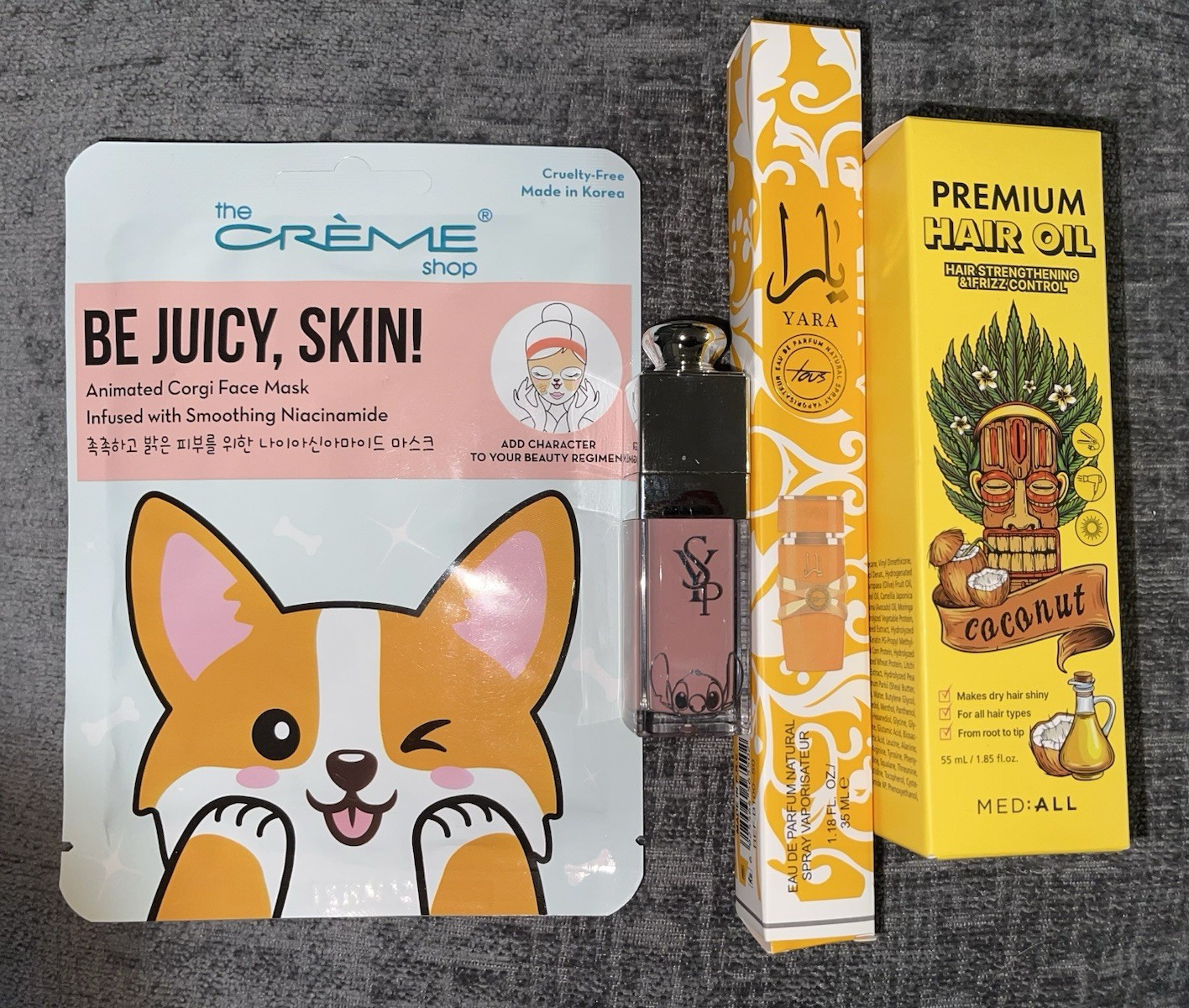 Assorted The Crème Shop Beauty Lot Corgi Mask, Coconut Oil, Yara