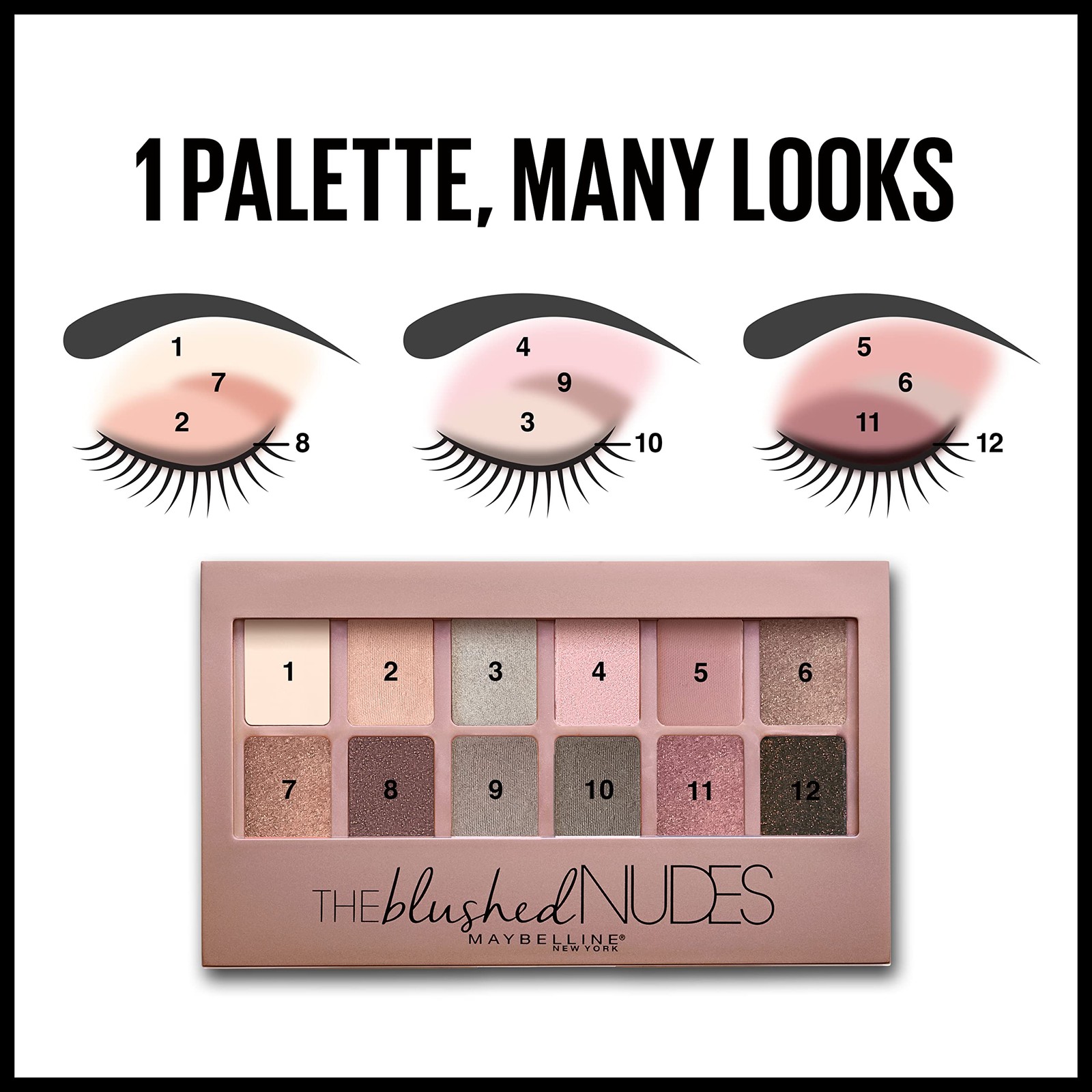 Maybelline The Blushed Nudes Eyeshadow 0.34 Ounce (Pack of 1), BLUSHED NUDES