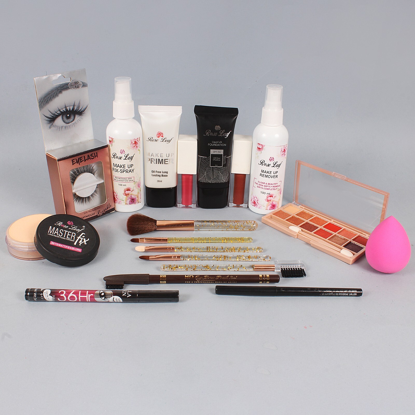 Makeup Combo for Girls include with 14 in 1 item like FacePrimer ,Lipsticks etc.