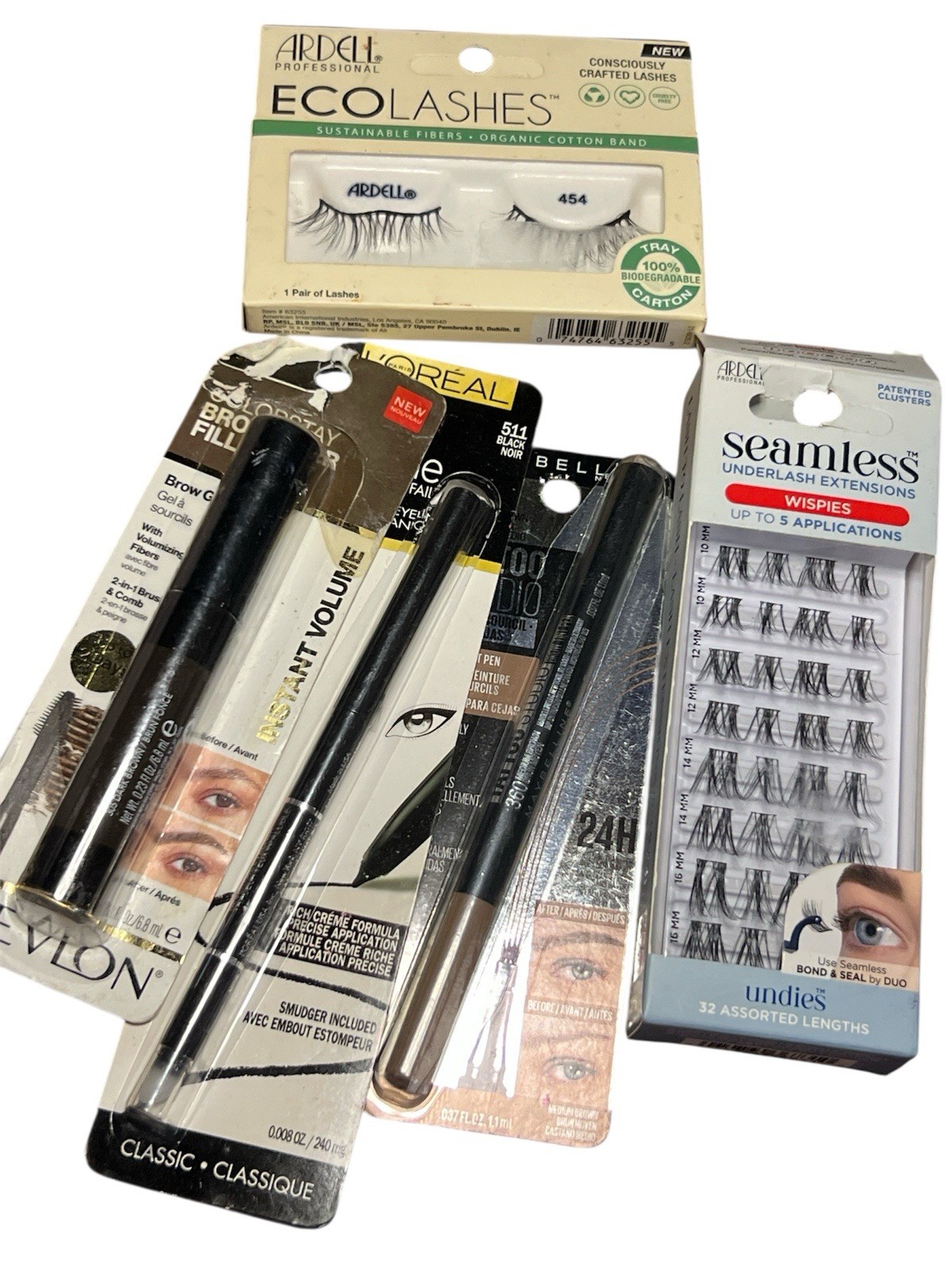 Mix Makeup 5 Pcs Damage & Open Box Lashes & Pens Loreal Maybelline Revlon