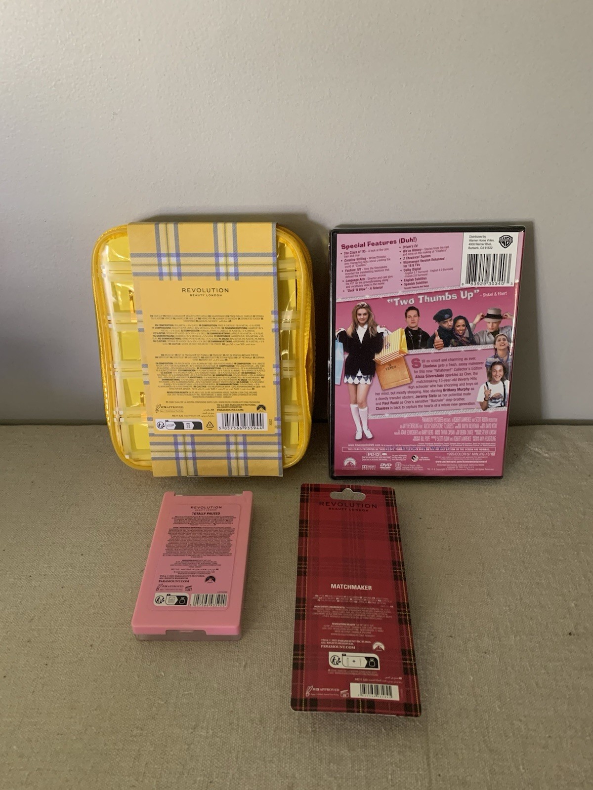 REVOLUTION X CLUELESS Movie 30th Anniversary Bag Set, Makeup & DVD New & Sealed!