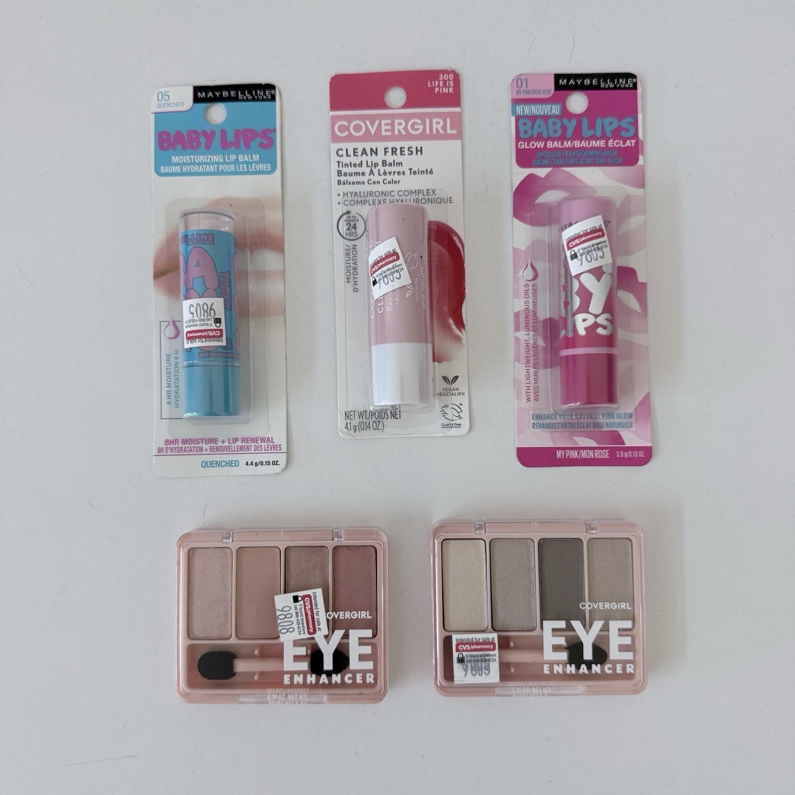 NIP Beauty Bundle: Rare Maybelline Baby Lips Glow Balm, CoverGirl Eye & Lip Lot