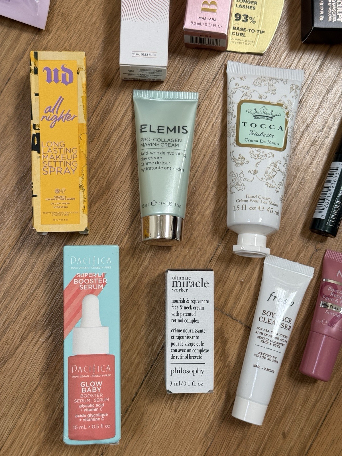 20 Piece Full Size Deluxe Travel Lot Too Faced Anastasia Clinique Tarte Shiseido