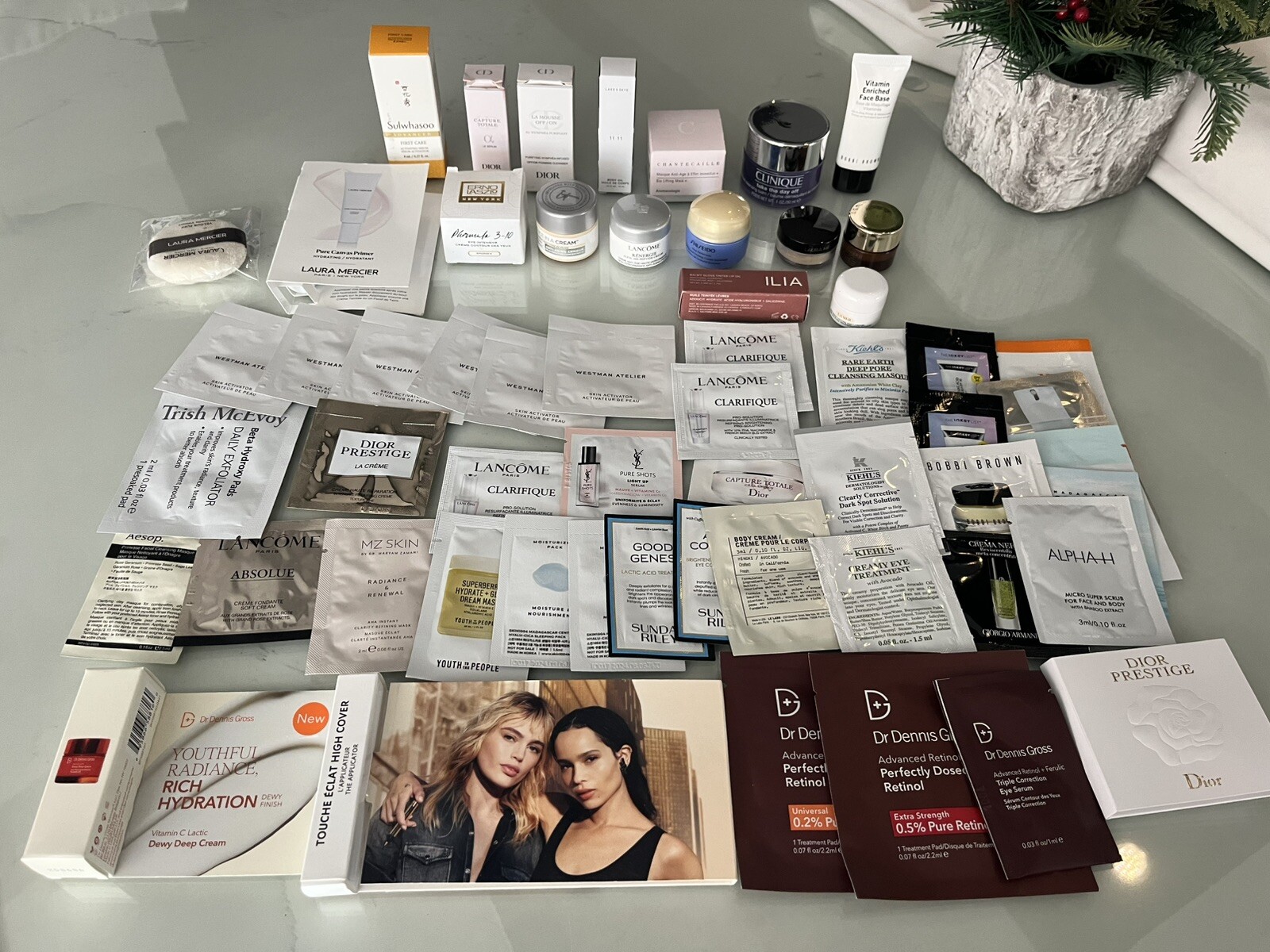 Lot of 57 Travel & Sample Size Beauty Products Skin/Makeup Designer Brands NEW