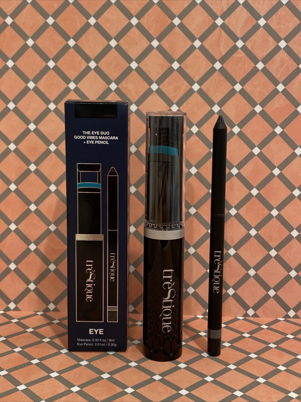 treStiQue The Eye Duo. Good Vibes Mascara+Eye Pencil in Black New In Box